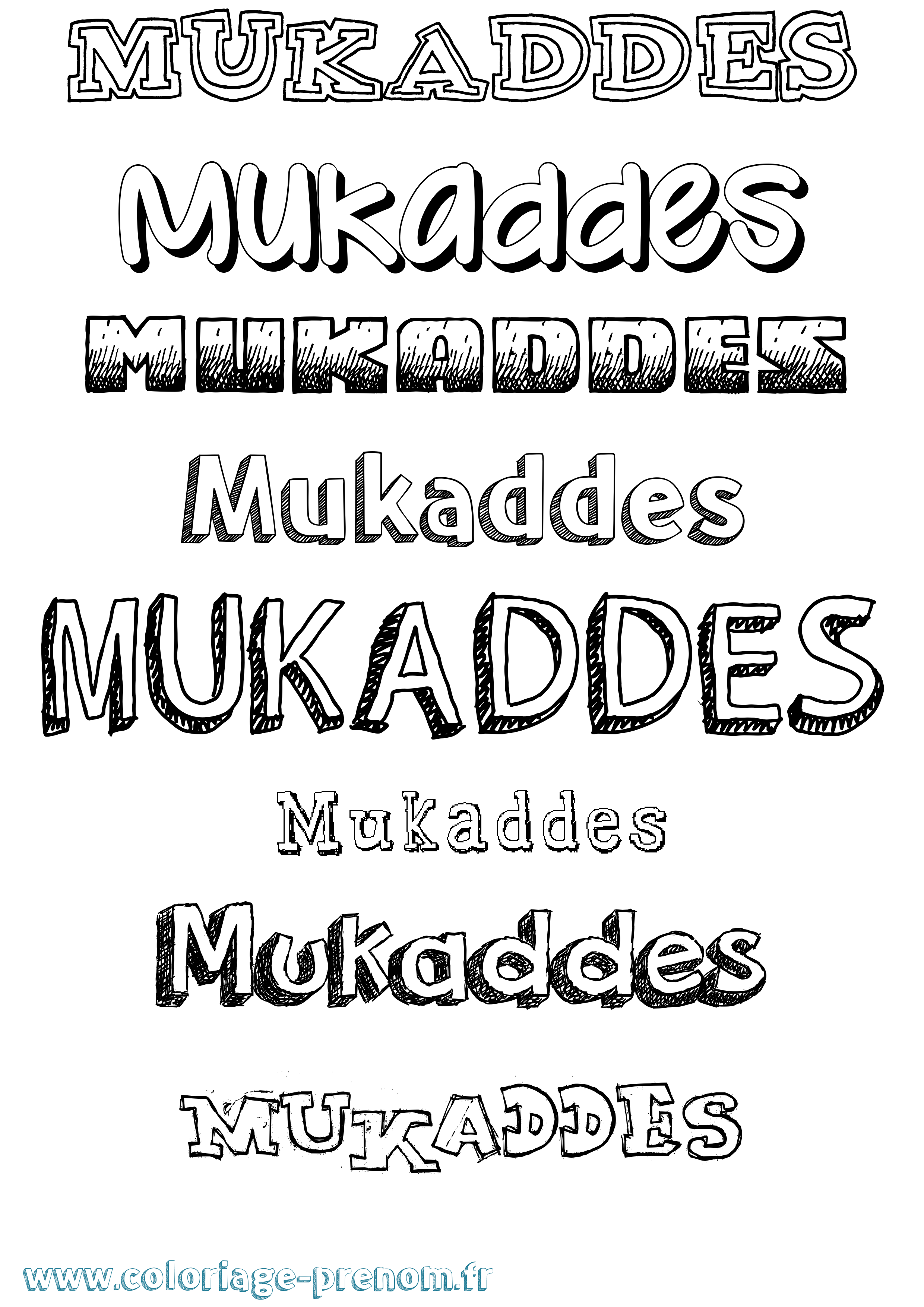 Coloriage Mukaddes Dessiné Coloriage prénom Mukaddes Dessiné
