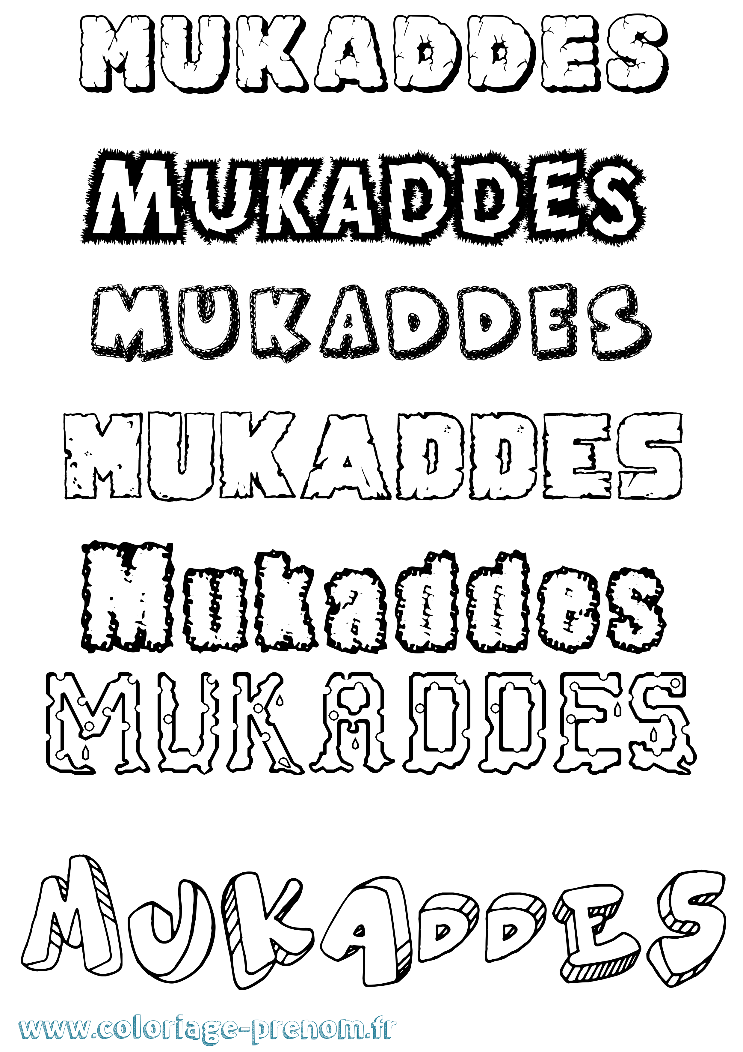 Coloriage Mukaddes Destructuré Coloriage prénom Mukaddes Destructuré
