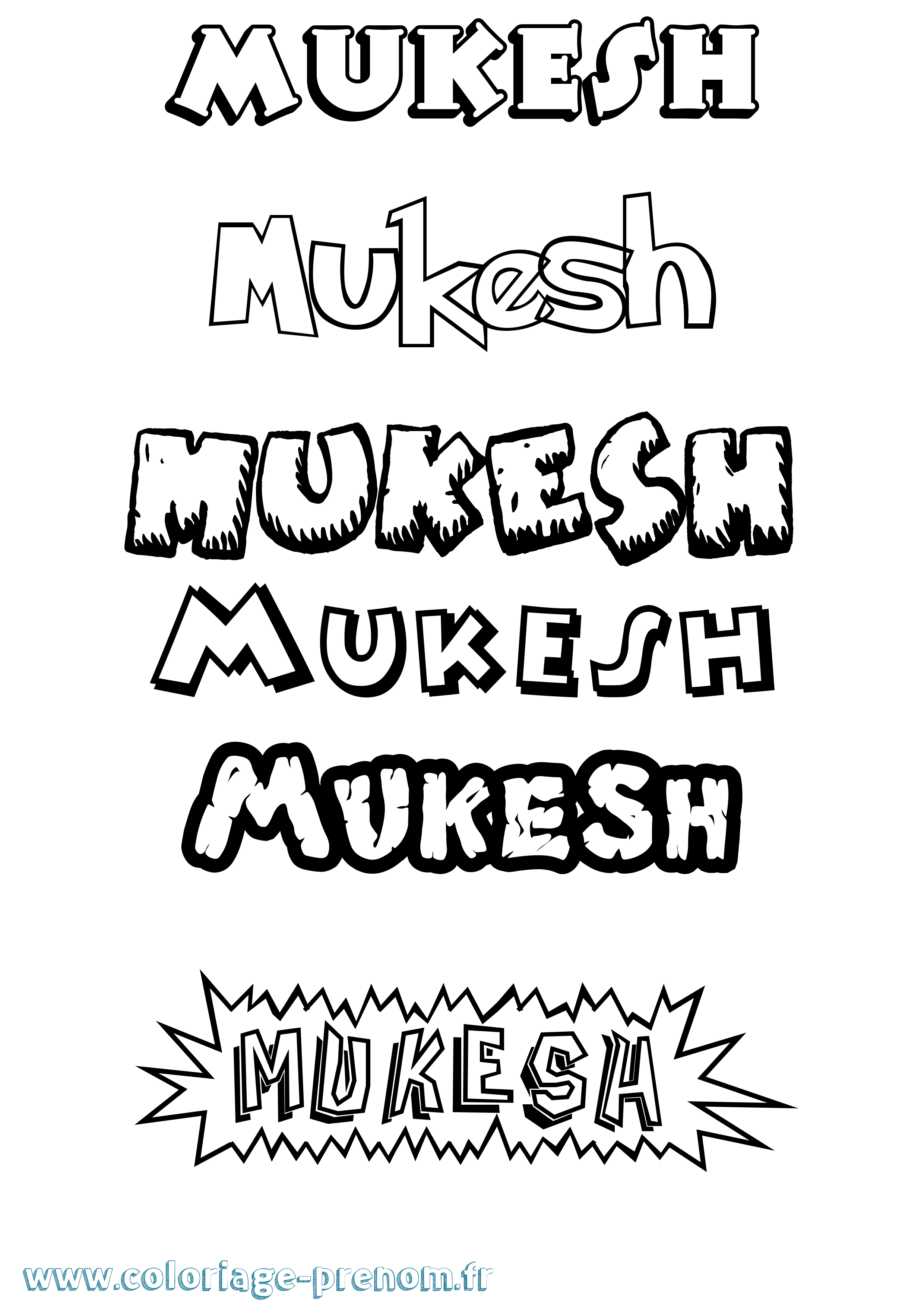 Coloriage Mukesh Dessin Animé Coloriage prénom Mukesh Dessin Animé