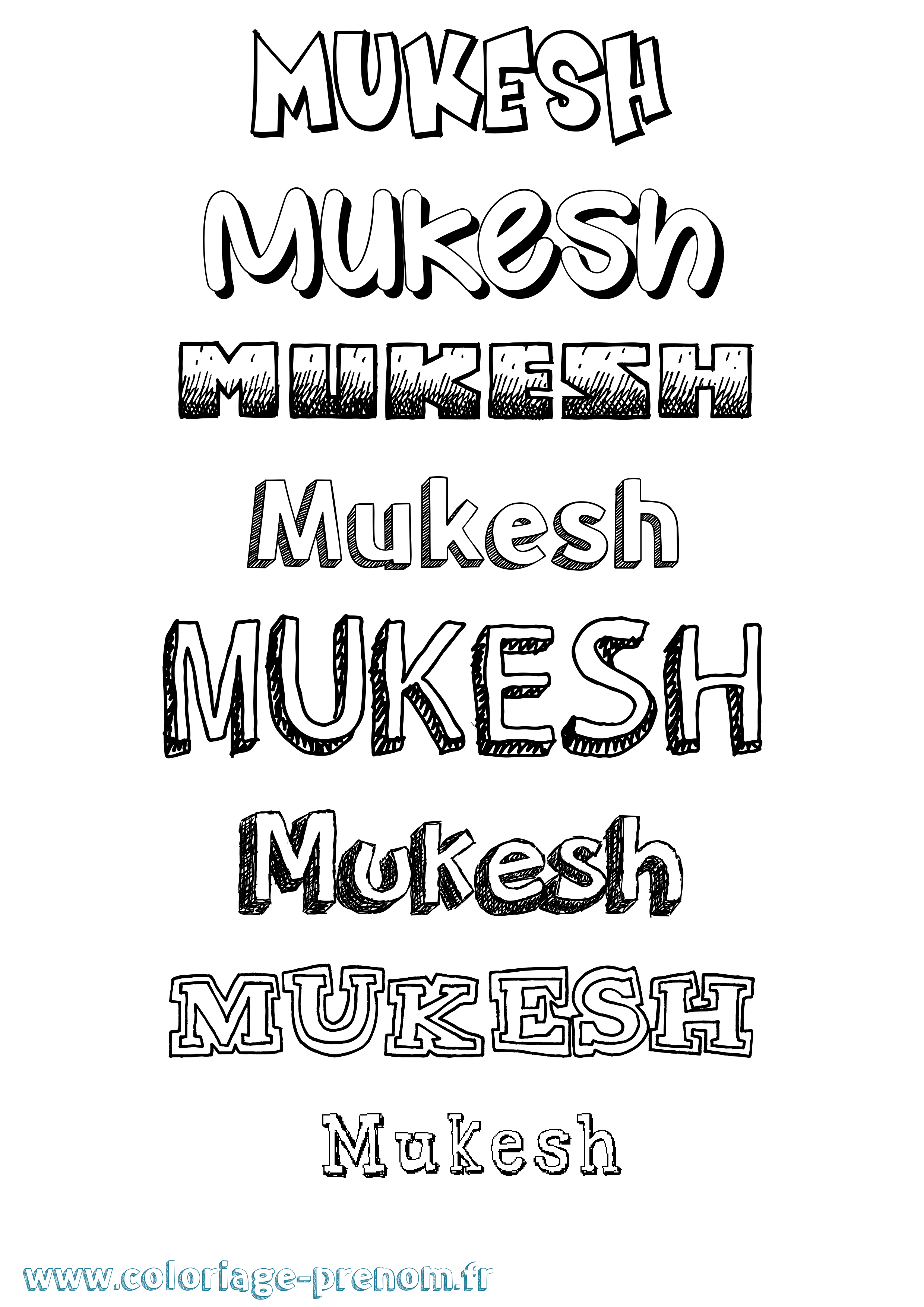 Coloriage Mukesh Dessiné Coloriage prénom Mukesh Dessiné