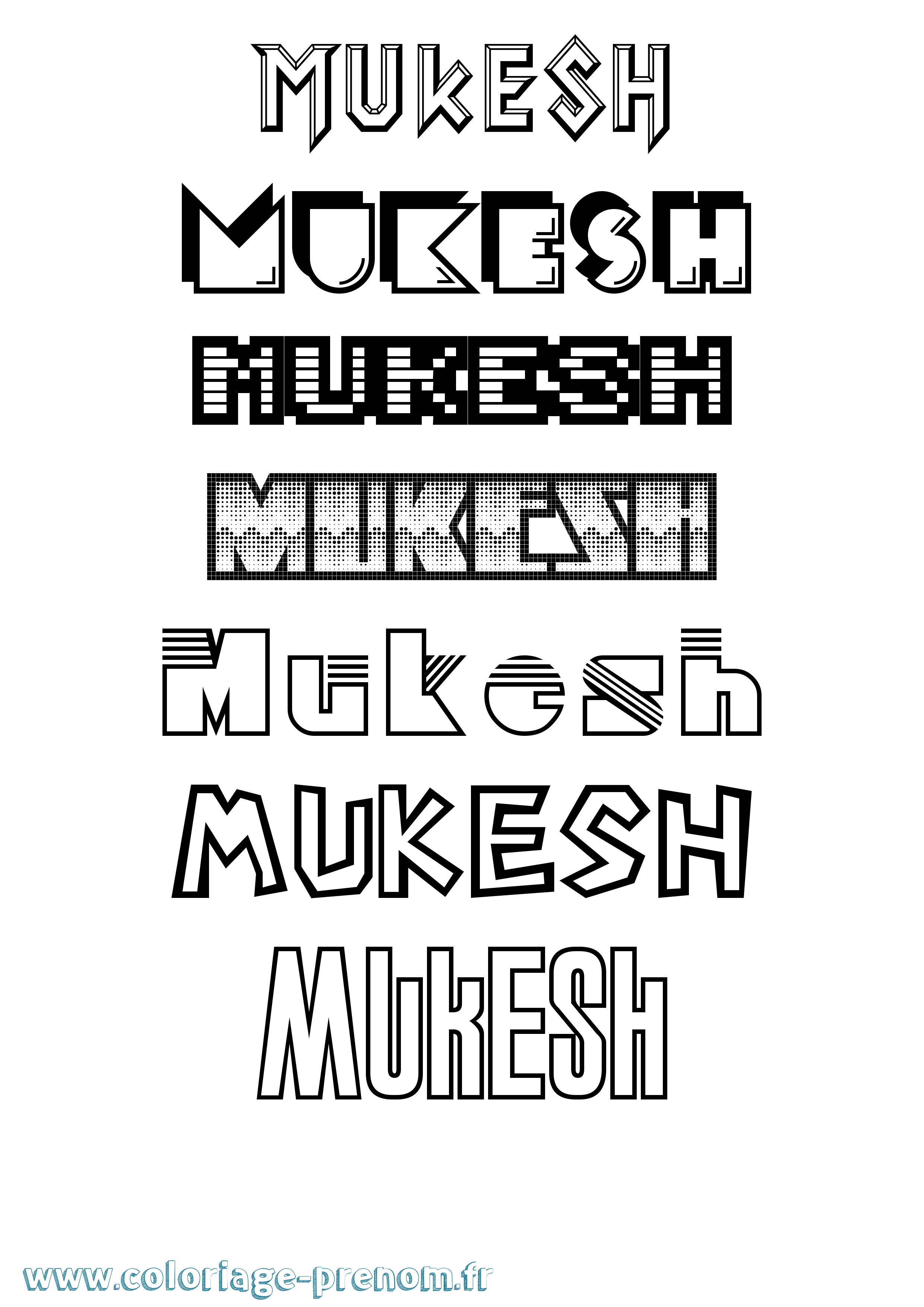 Coloriage Mukesh Jeux Vidéos Coloriage prénom Mukesh Jeux Vidéos