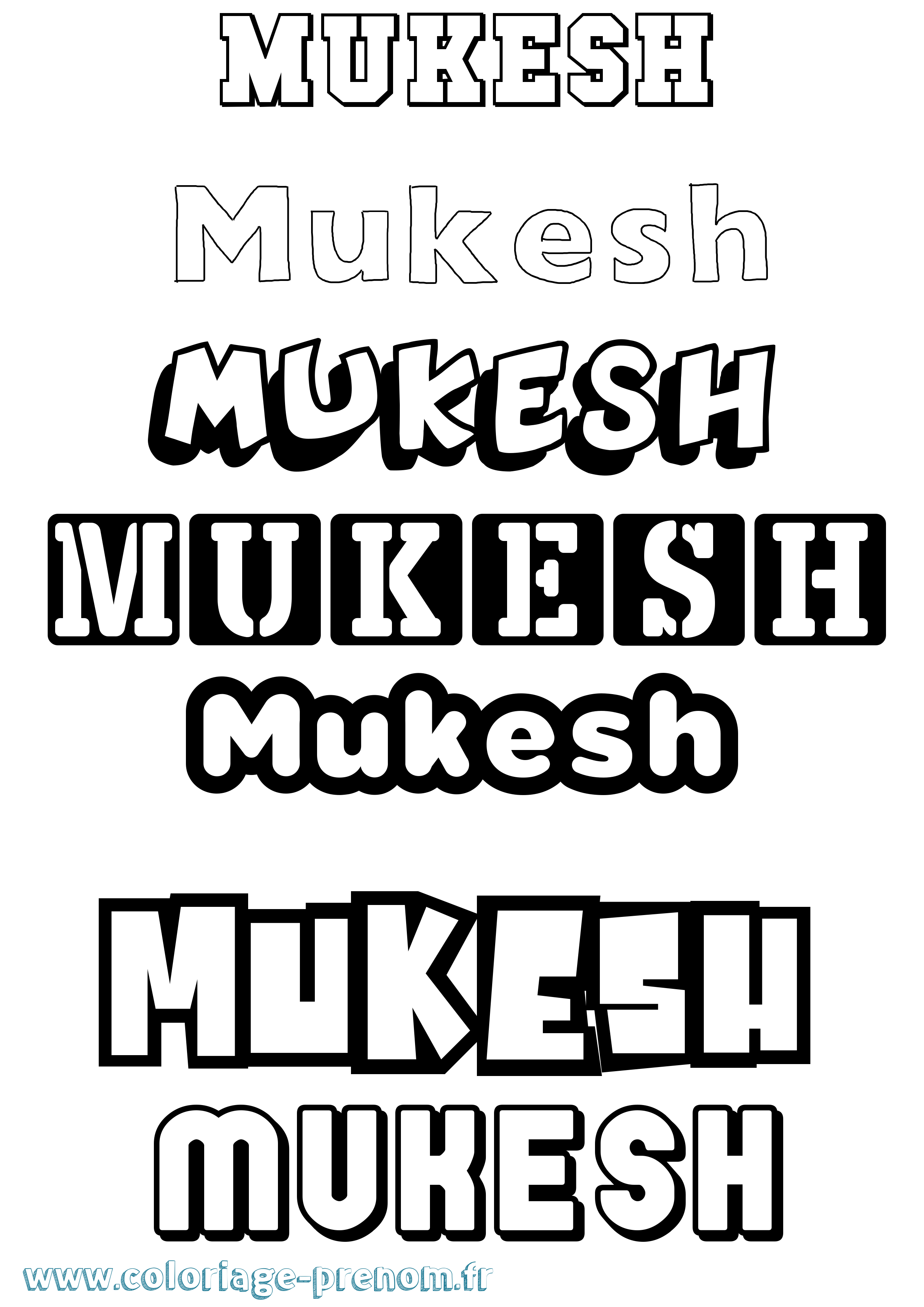 Coloriage Mukesh Simple Coloriage prénom Mukesh Simple