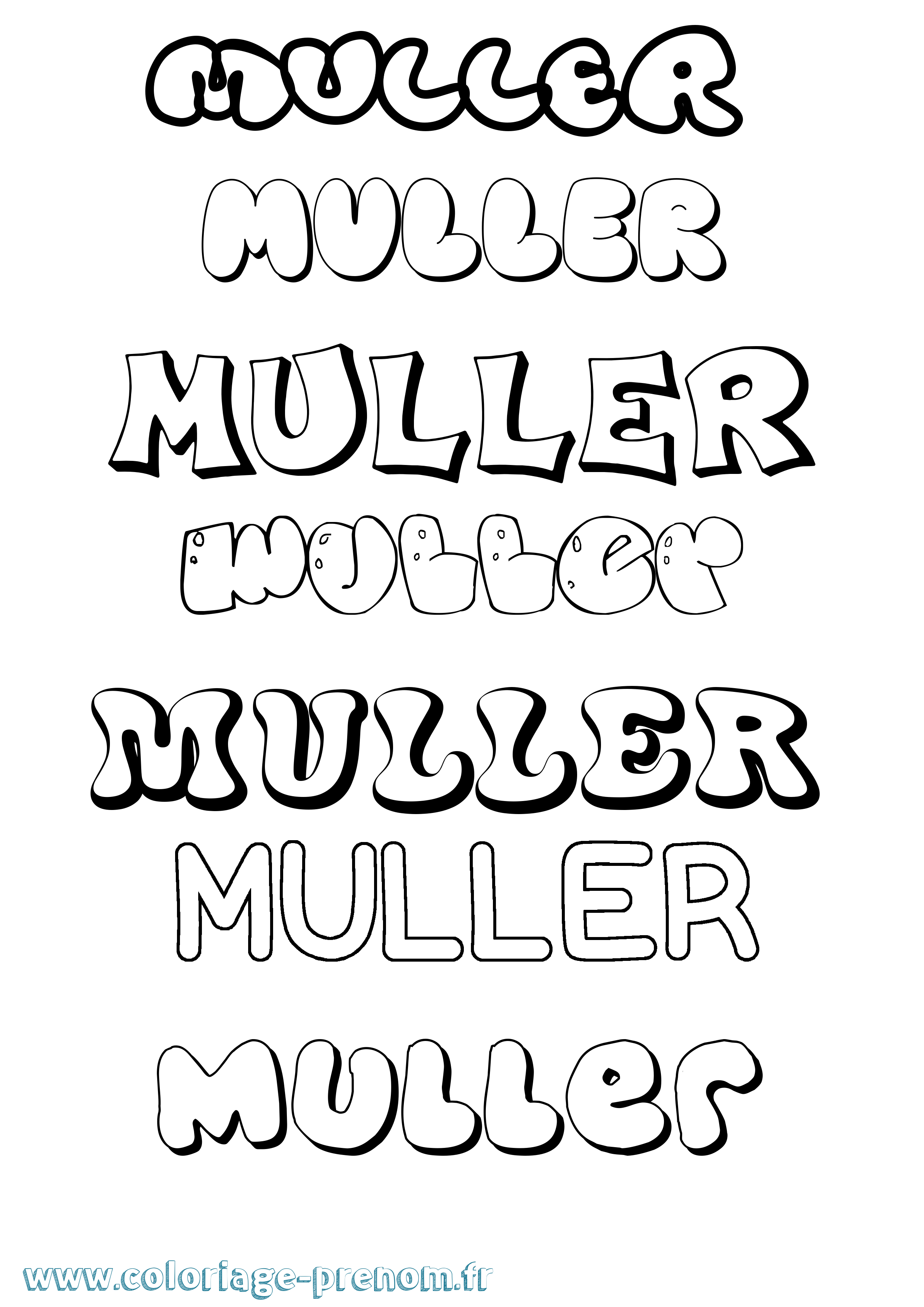 Coloriage Muller Bubble Coloriage prénom Muller Bubble