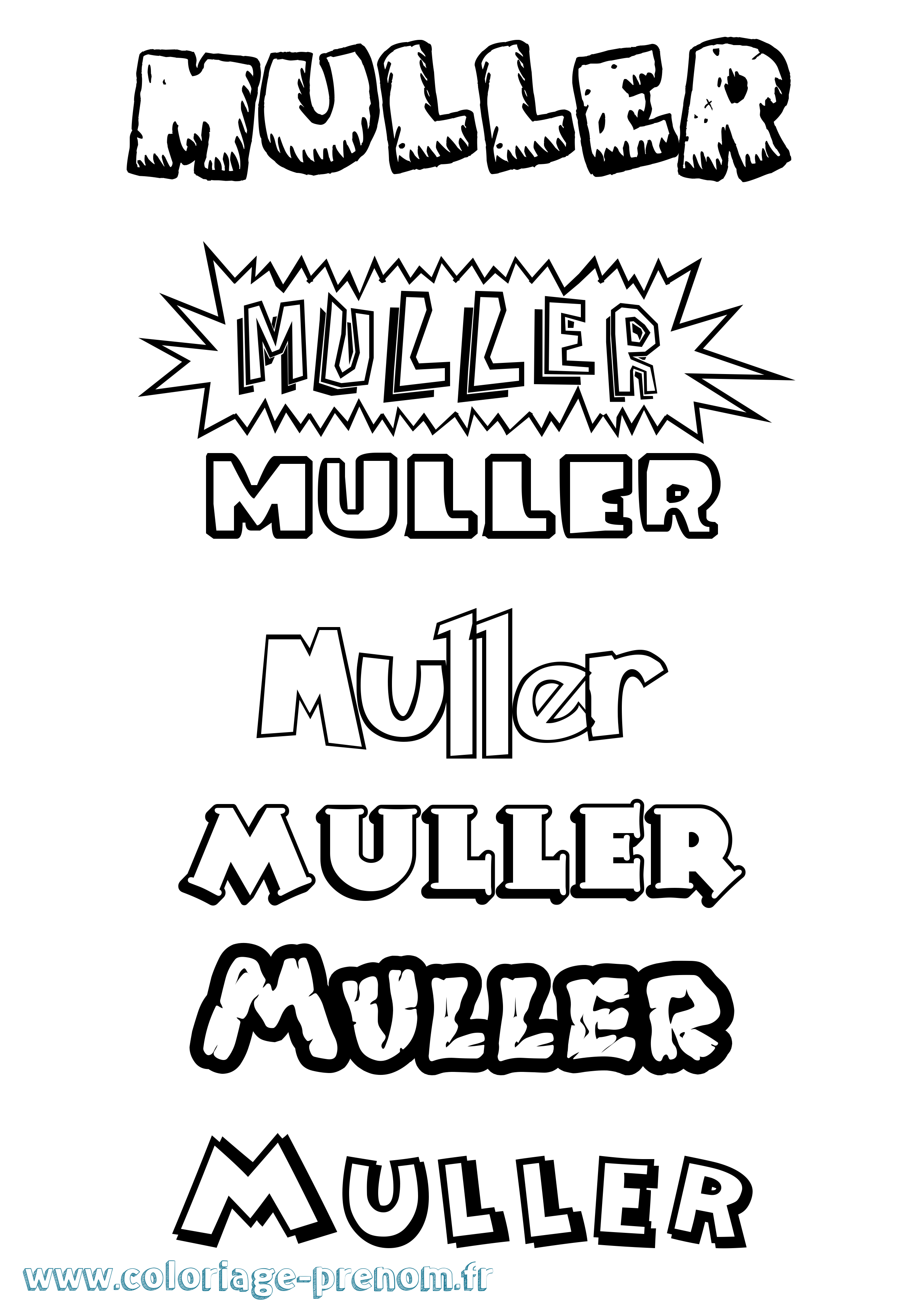 Coloriage Muller Dessin Animé Coloriage prénom Muller Dessin Animé