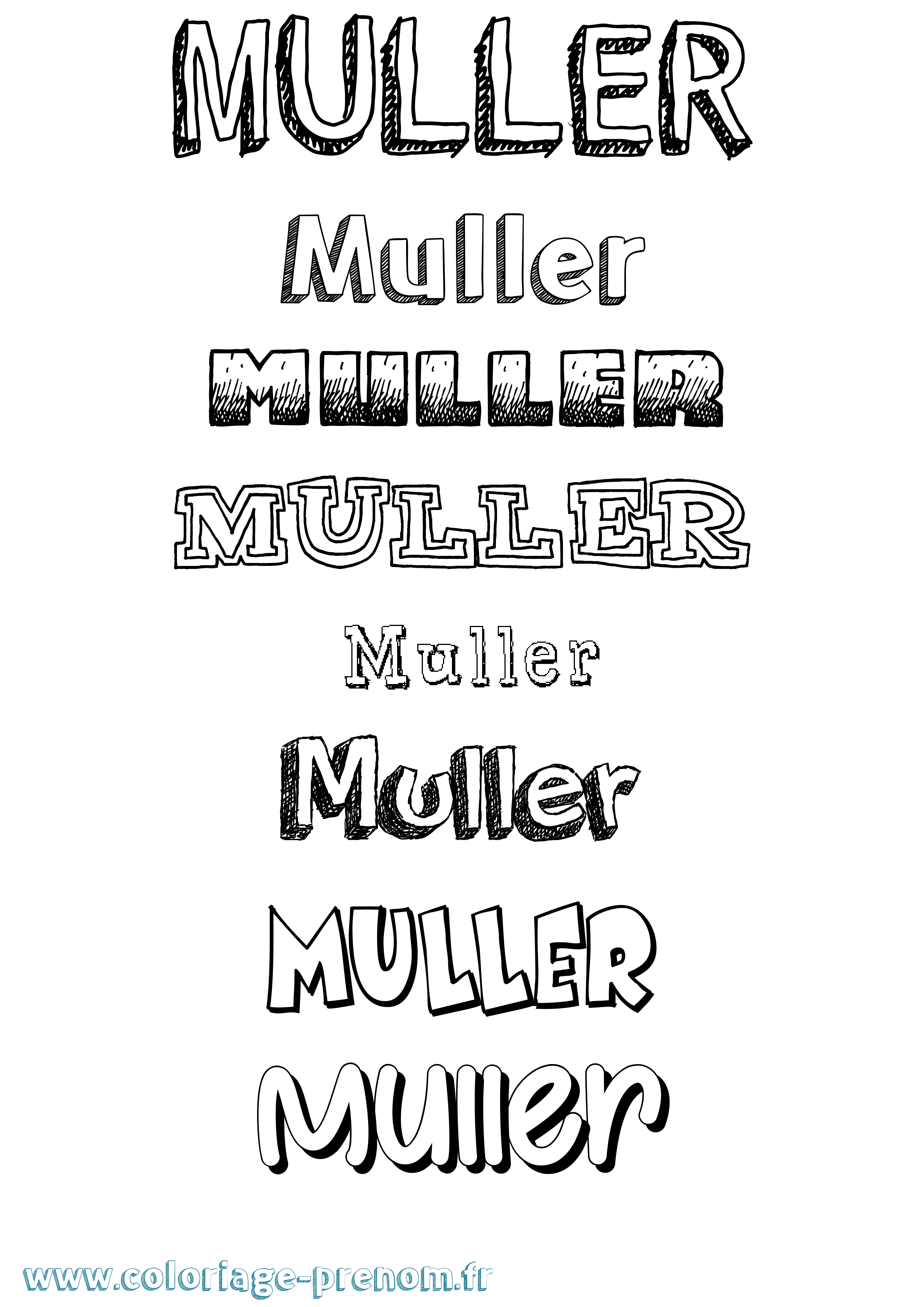 Coloriage Muller Dessiné Coloriage prénom Muller Dessiné