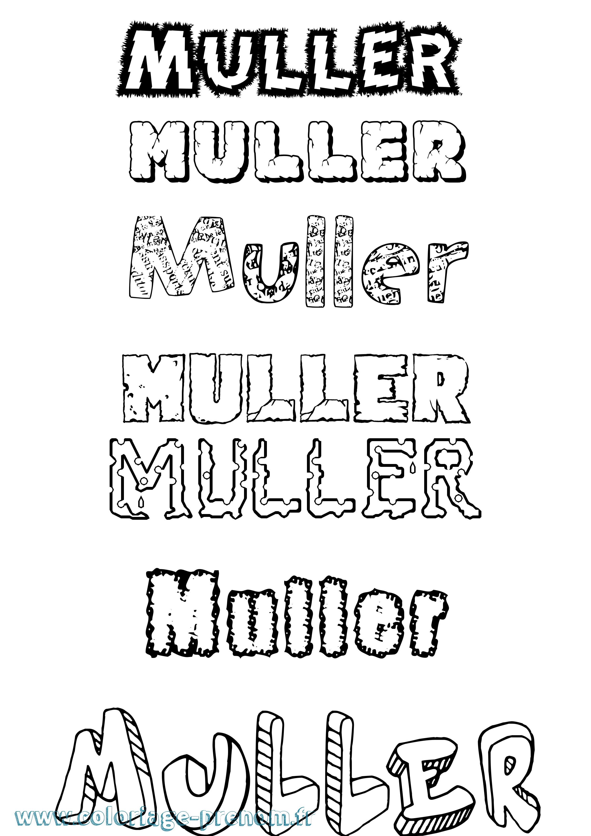 Coloriage Muller Destructuré Coloriage prénom Muller Destructuré
