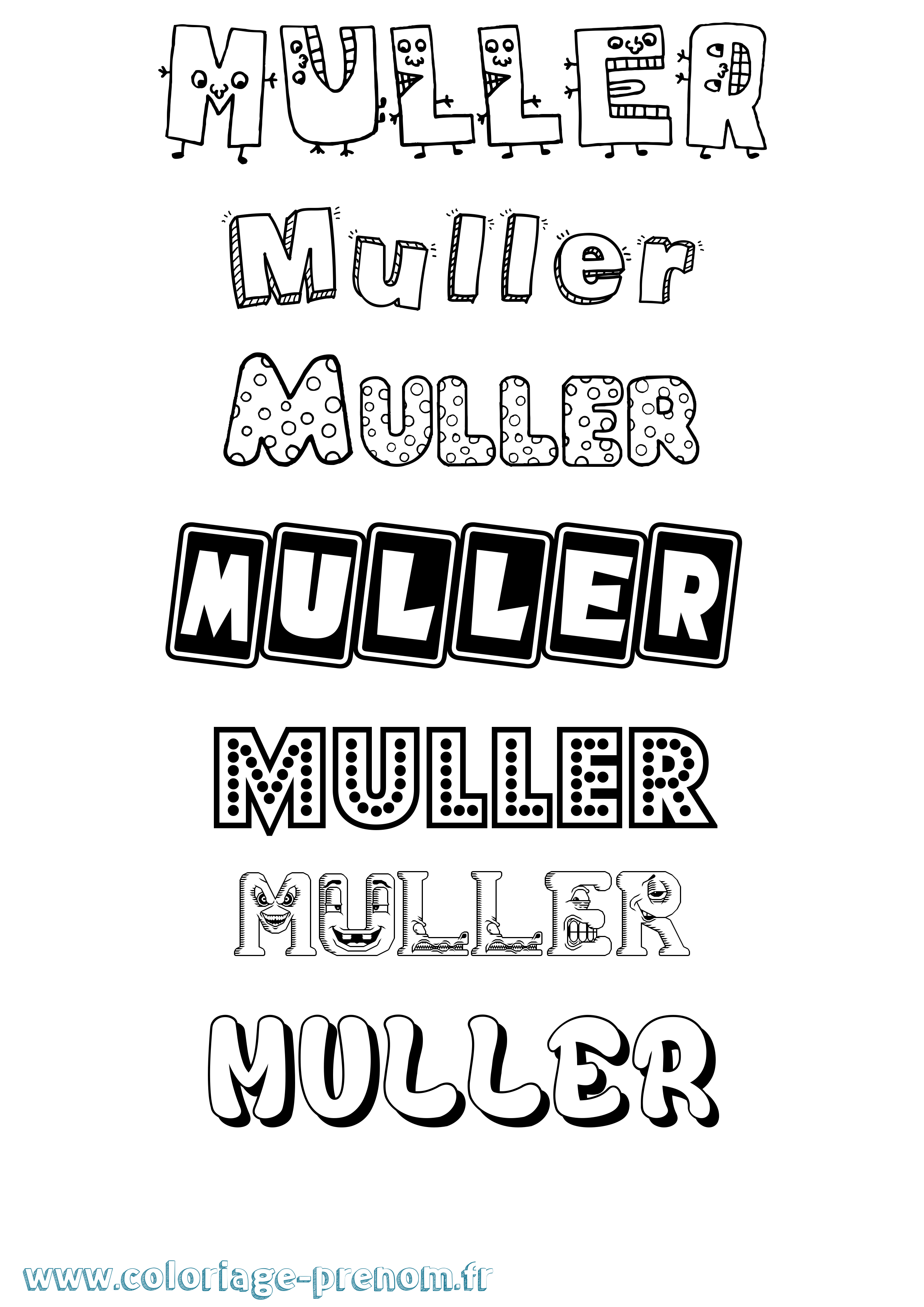 Coloriage Muller Fun Coloriage prénom Muller Fun