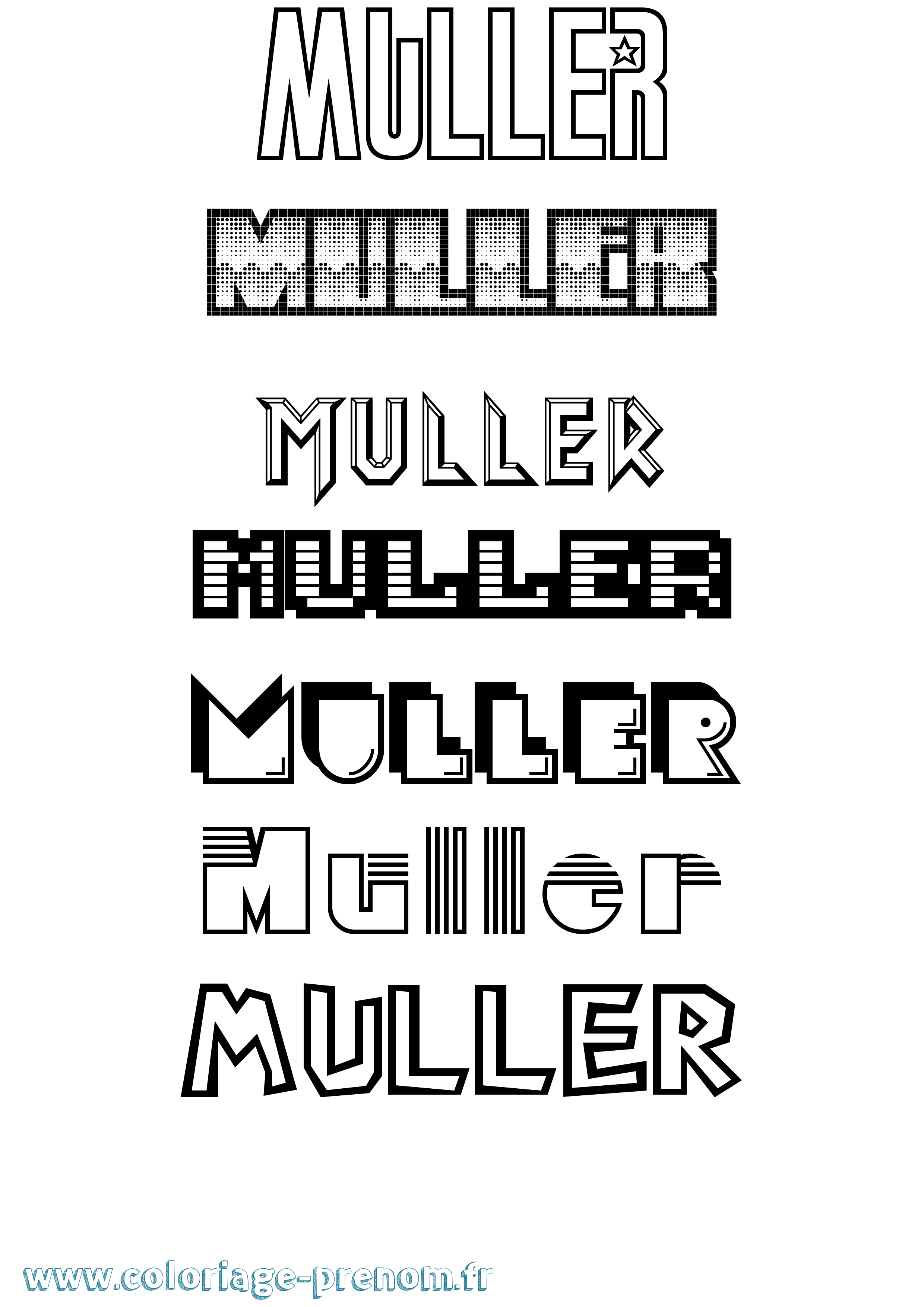 Coloriage Muller Jeux Vidéos Coloriage prénom Muller Jeux Vidéos