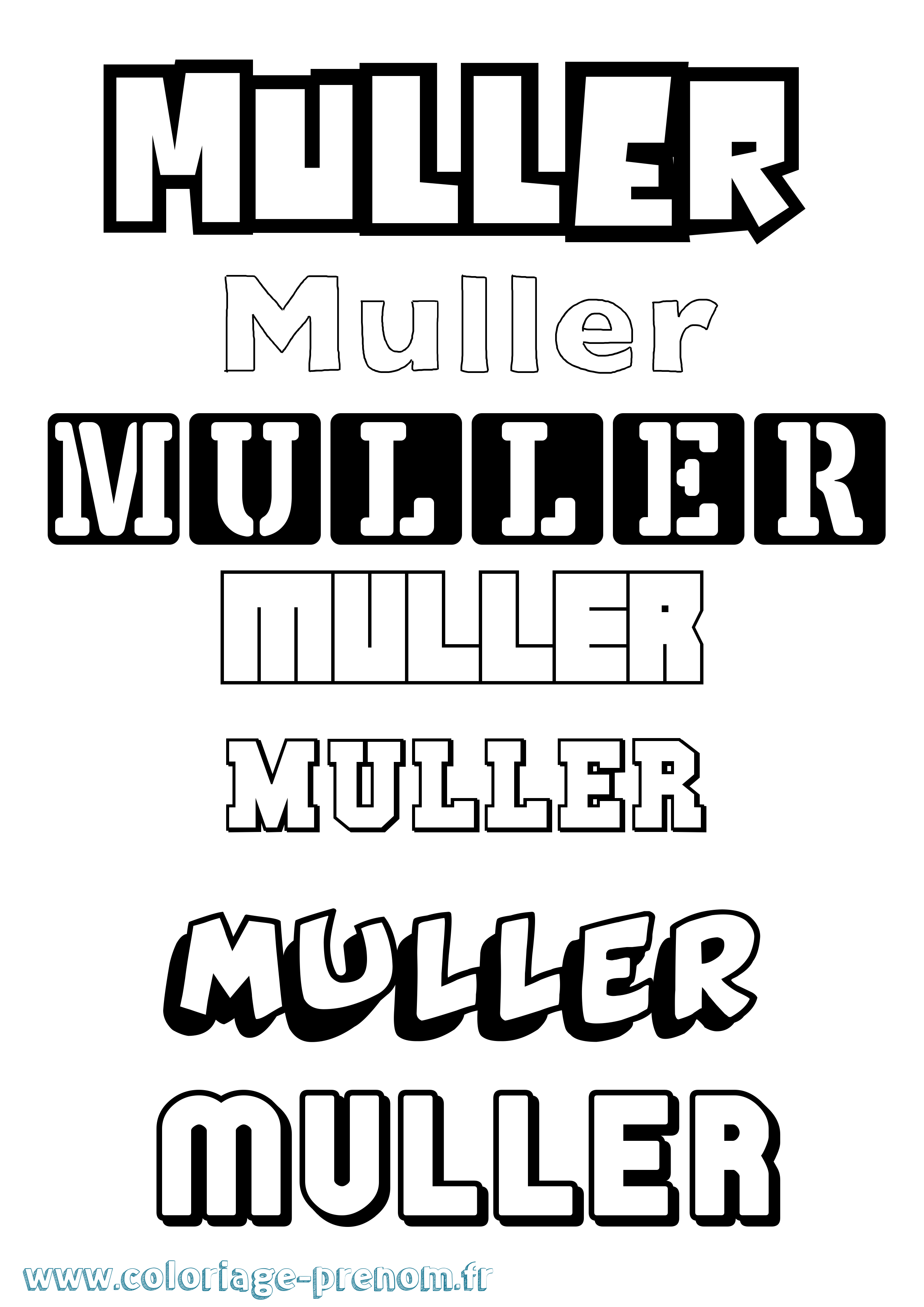 Coloriage Muller Simple Coloriage prénom Muller Simple