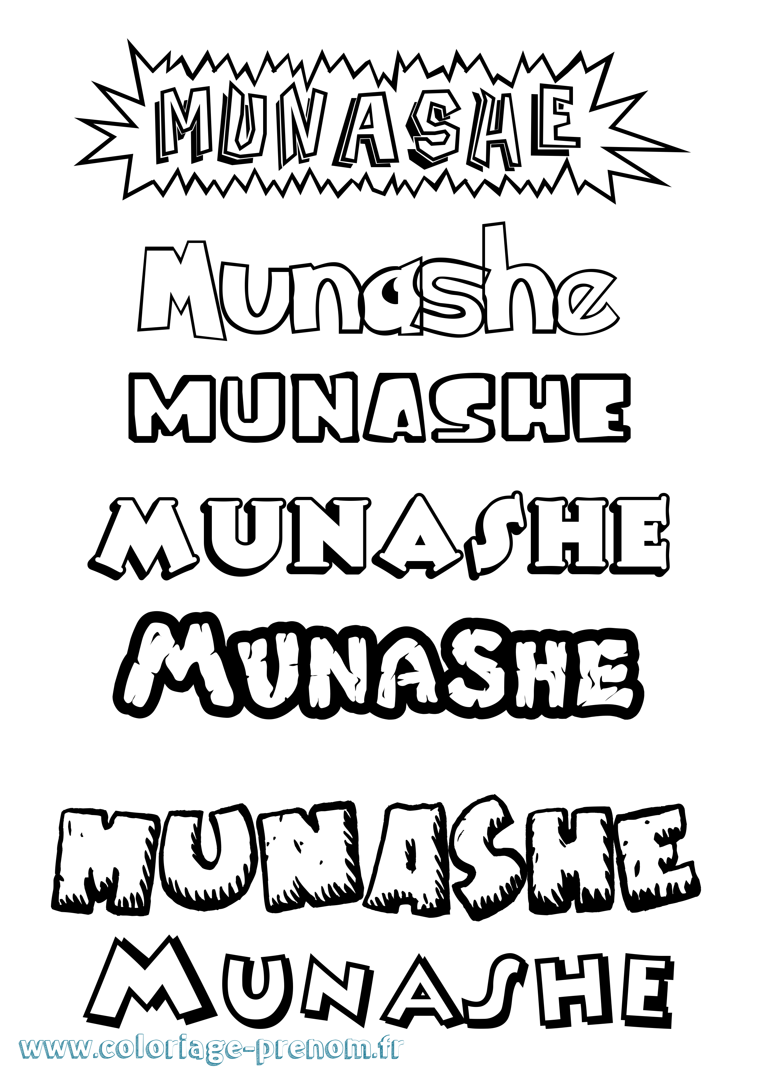 Coloriage Munashe Dessin Animé Coloriage prénom Munashe Dessin Animé