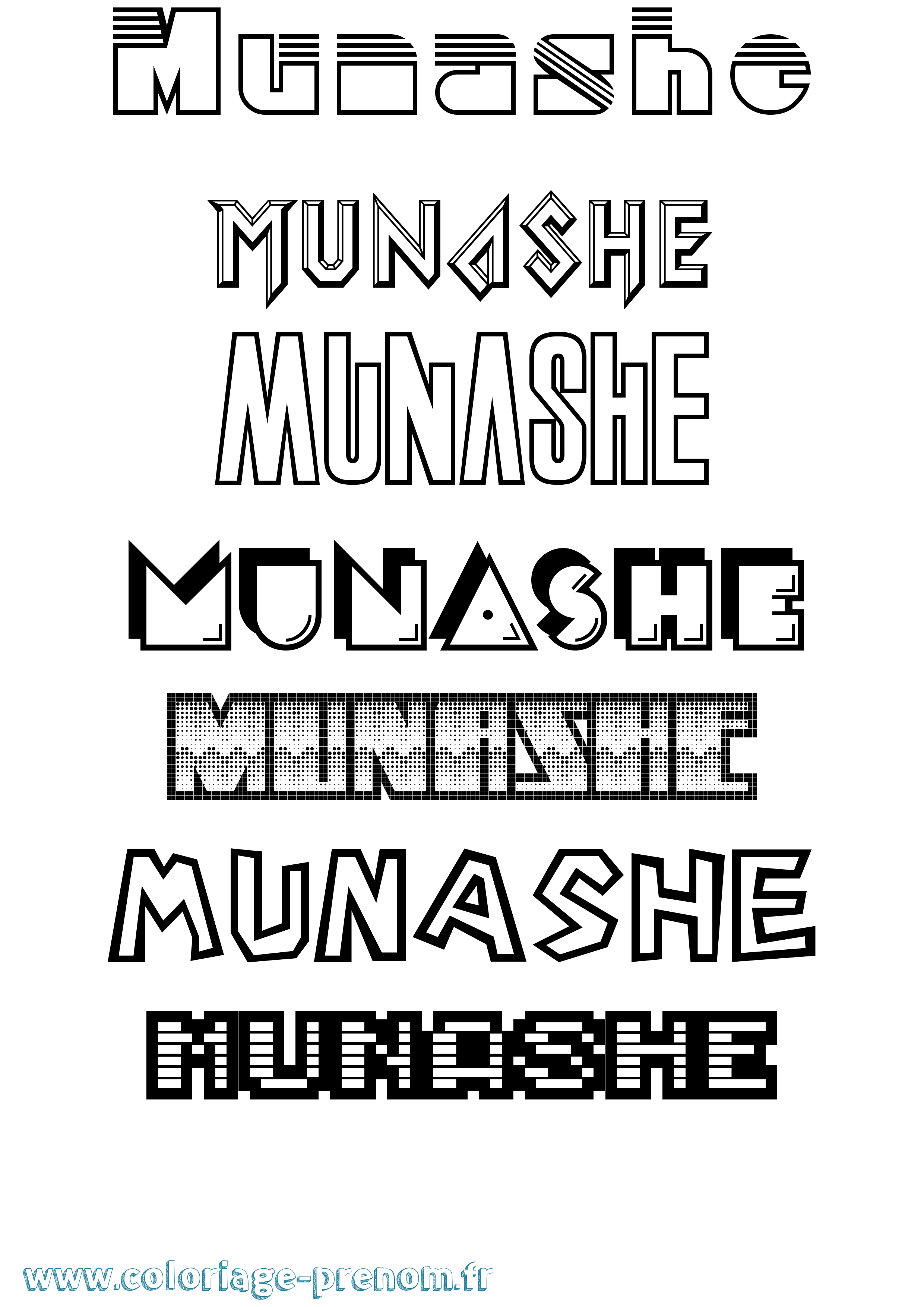 Coloriage Munashe Jeux Vidéos Coloriage prénom Munashe Jeux Vidéos