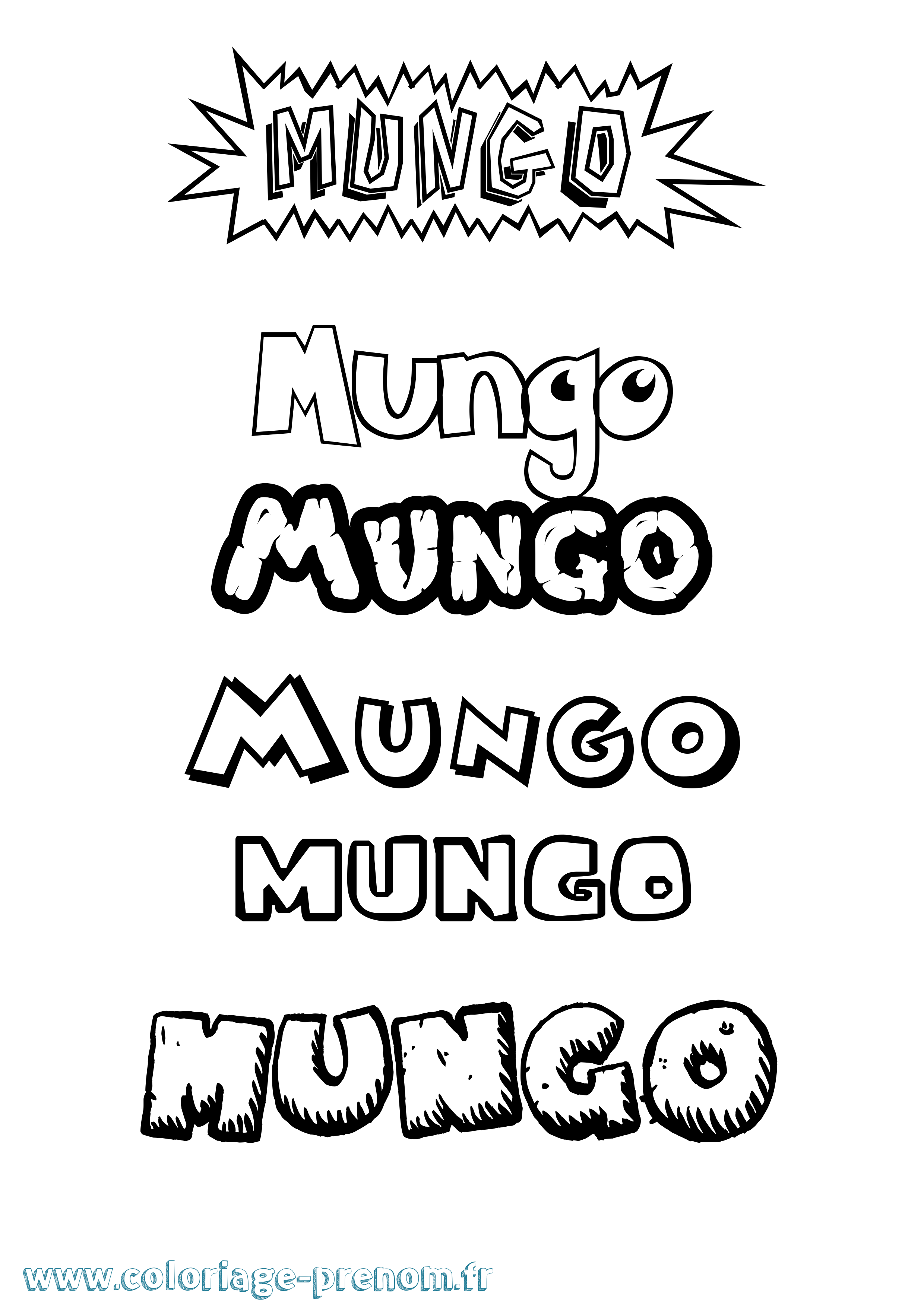 Coloriage Mungo Dessin Animé Coloriage prénom Mungo Dessin Animé