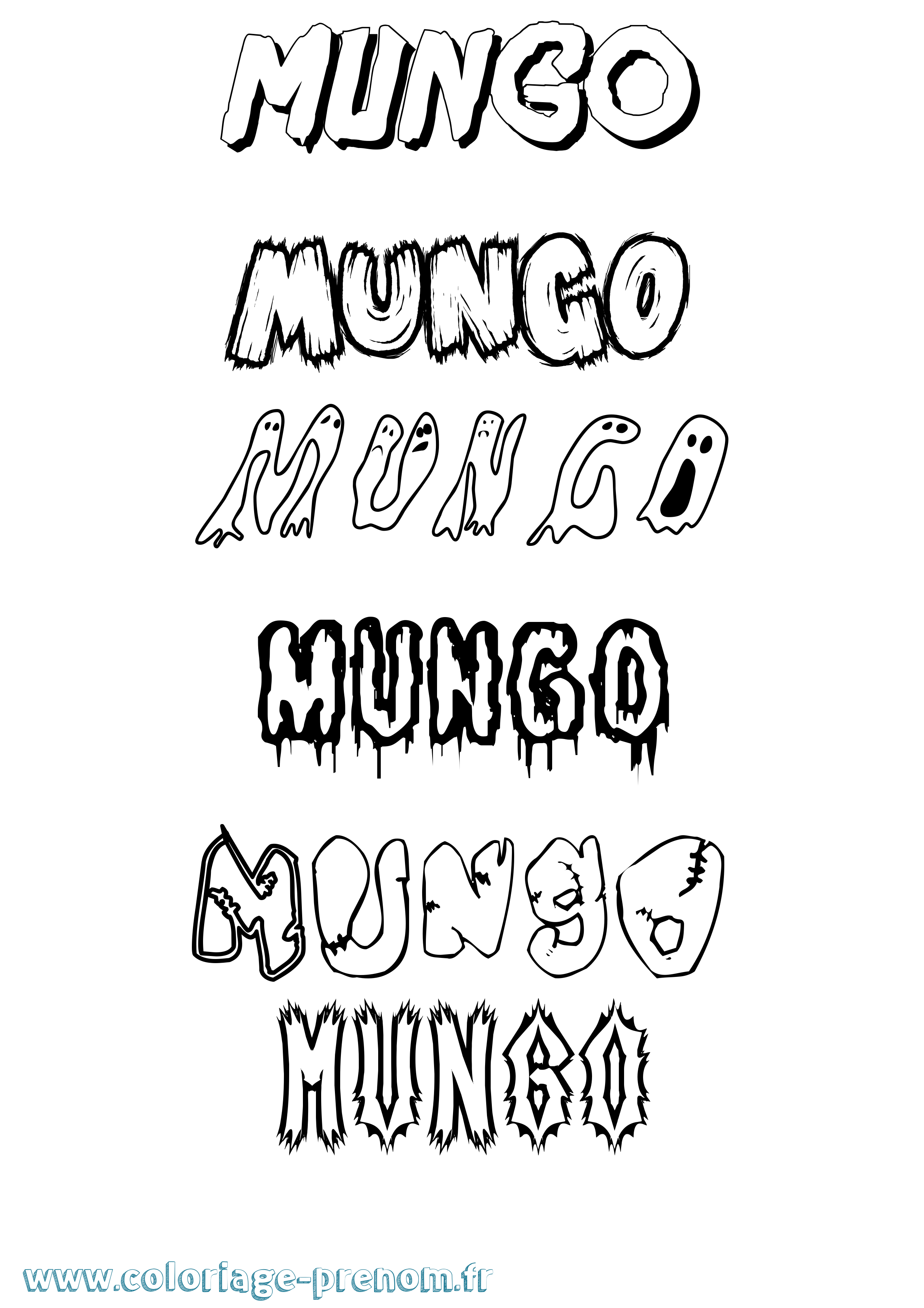 Coloriage Mungo Frisson Coloriage prénom Mungo Frisson