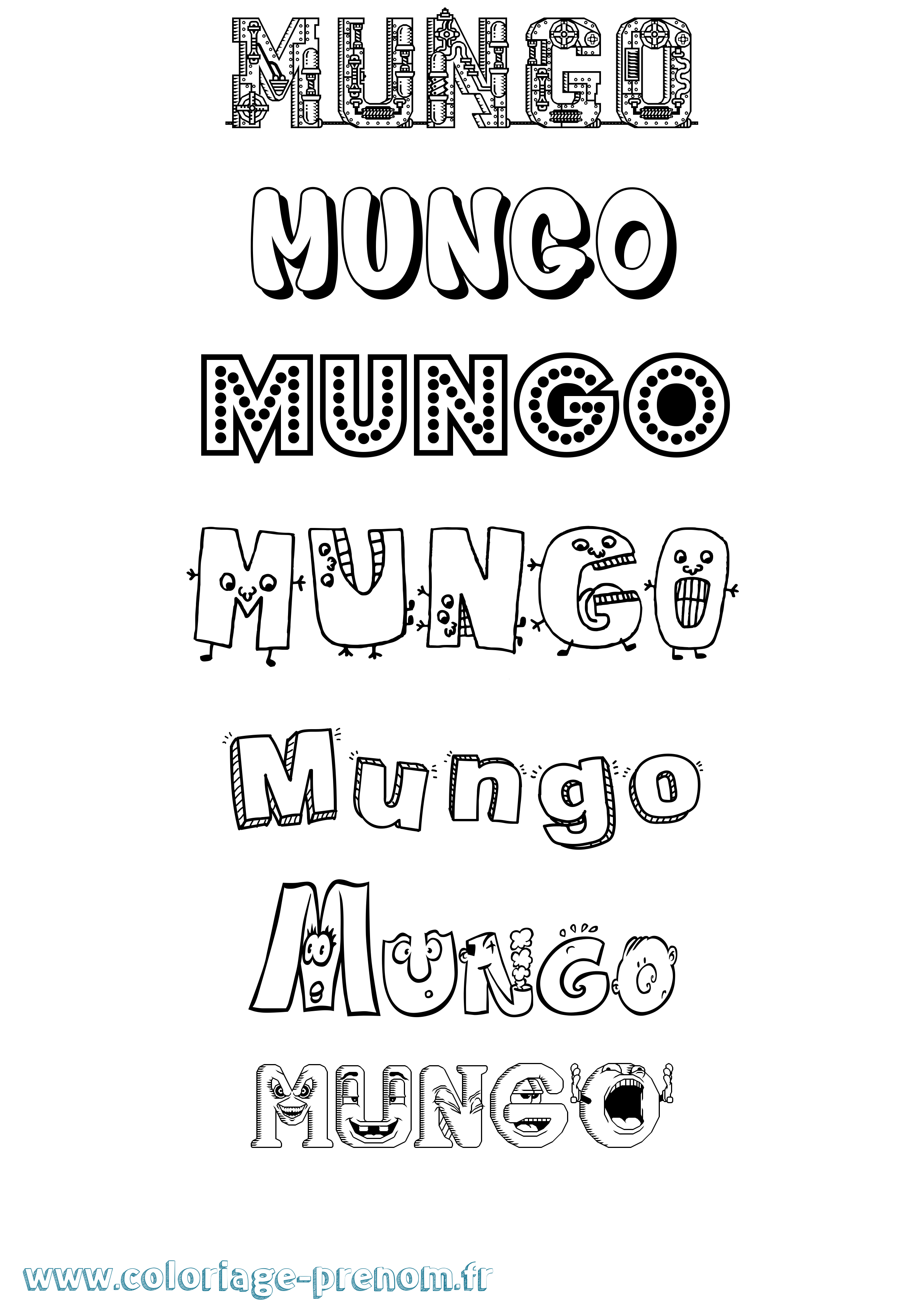 Coloriage Mungo Fun Coloriage prénom Mungo Fun