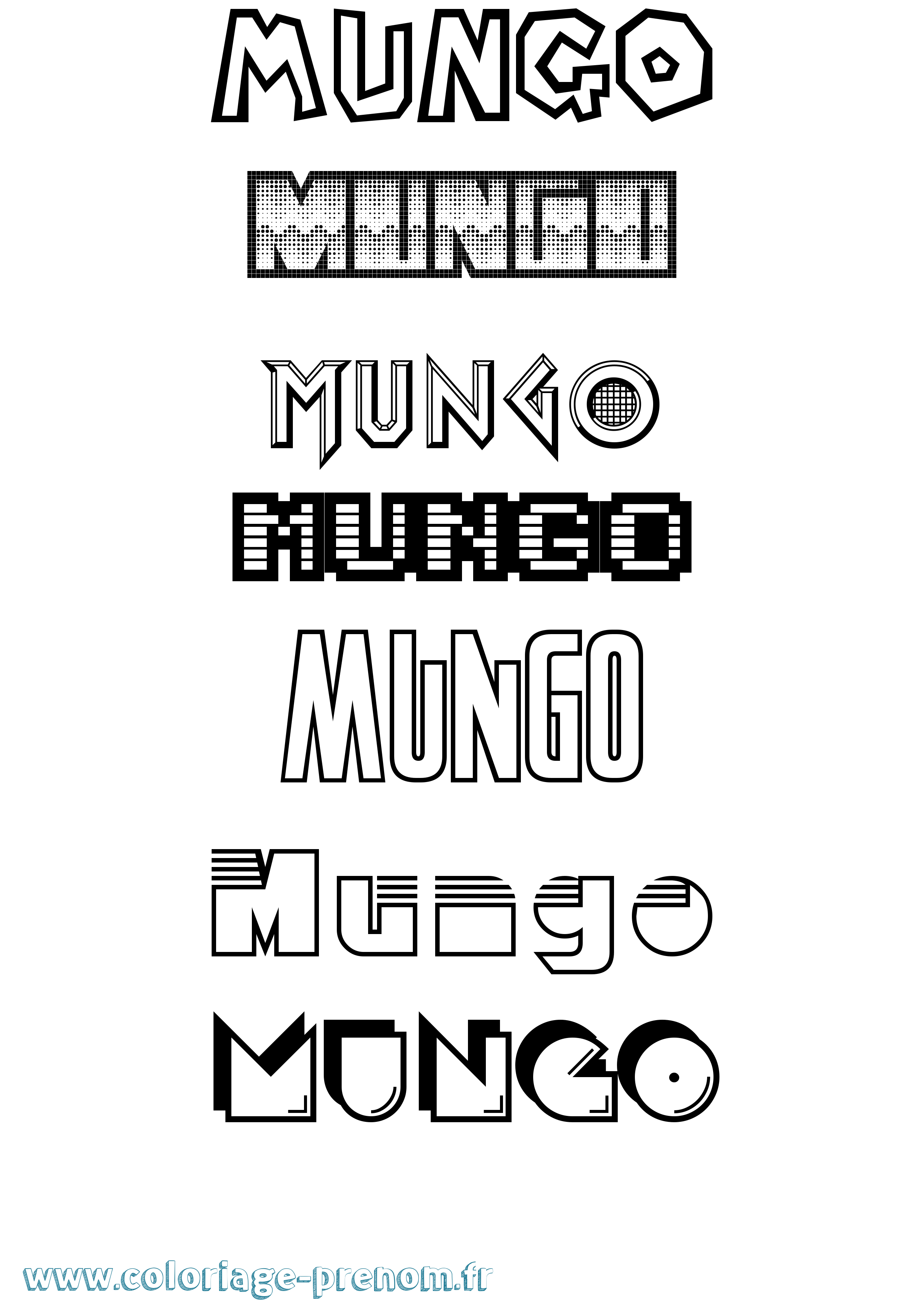 Coloriage Mungo Jeux Vidéos Coloriage prénom Mungo Jeux Vidéos