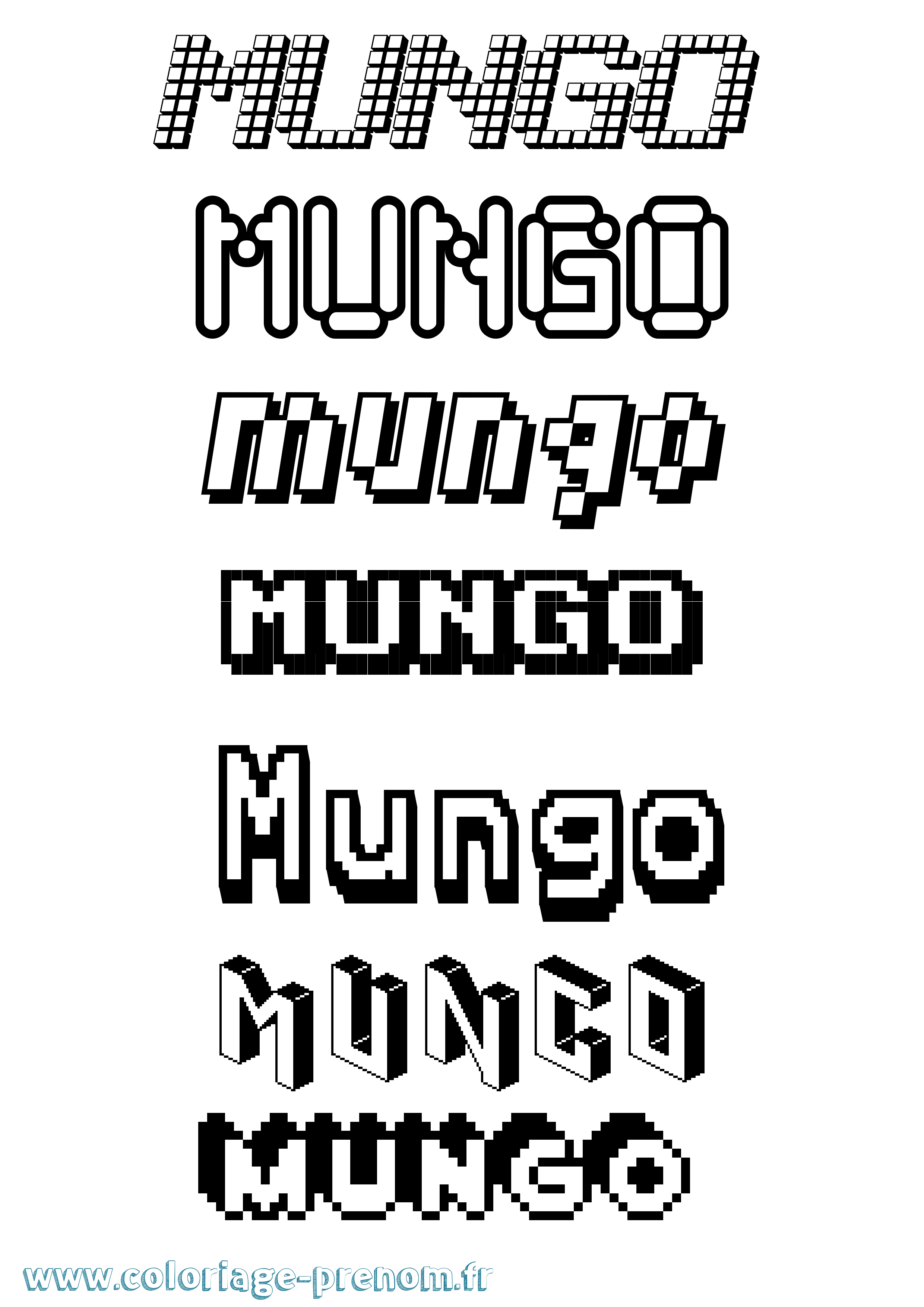 Coloriage Mungo Pixel Coloriage prénom Mungo Pixel
