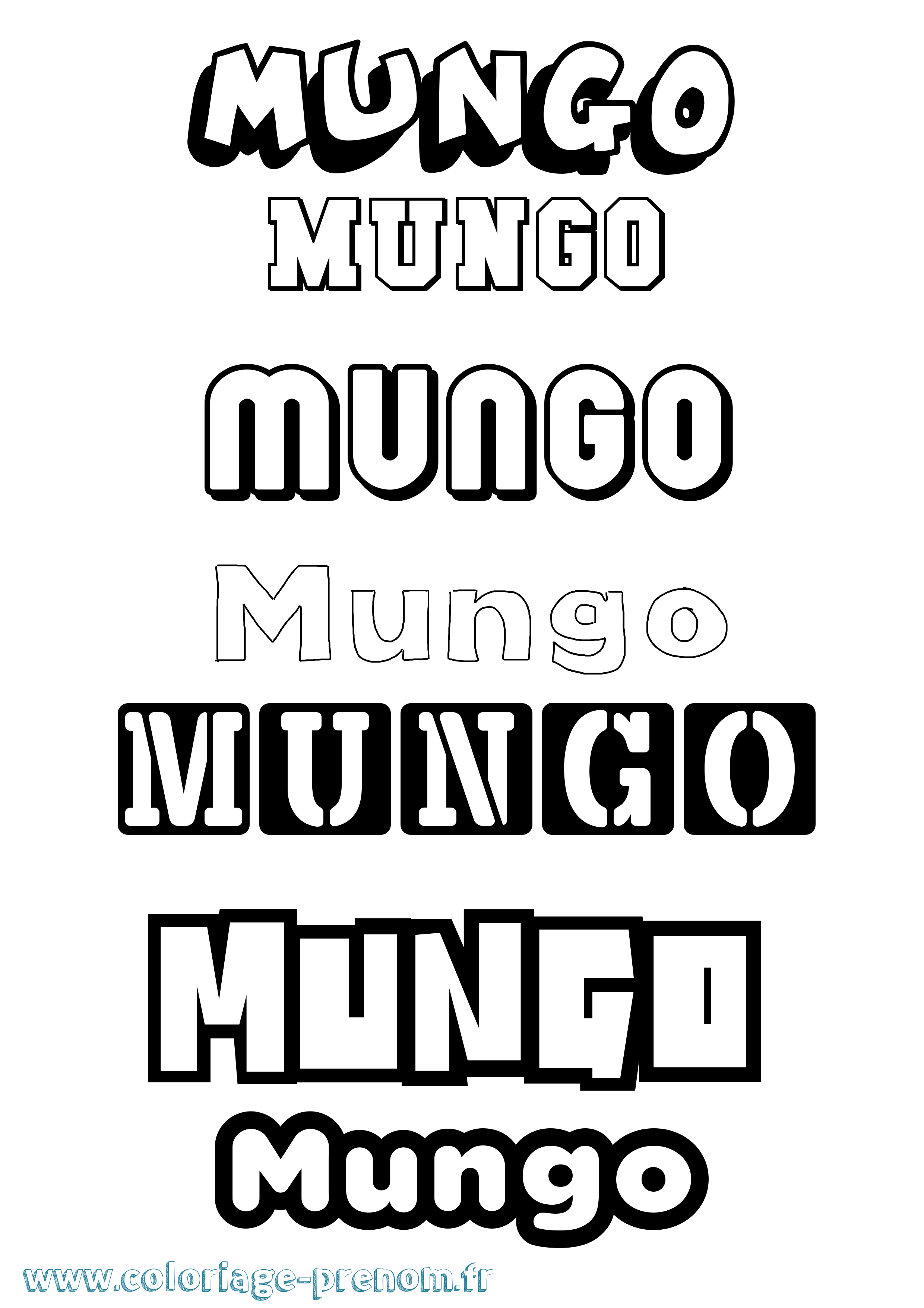 Coloriage Mungo Simple Coloriage prénom Mungo Simple