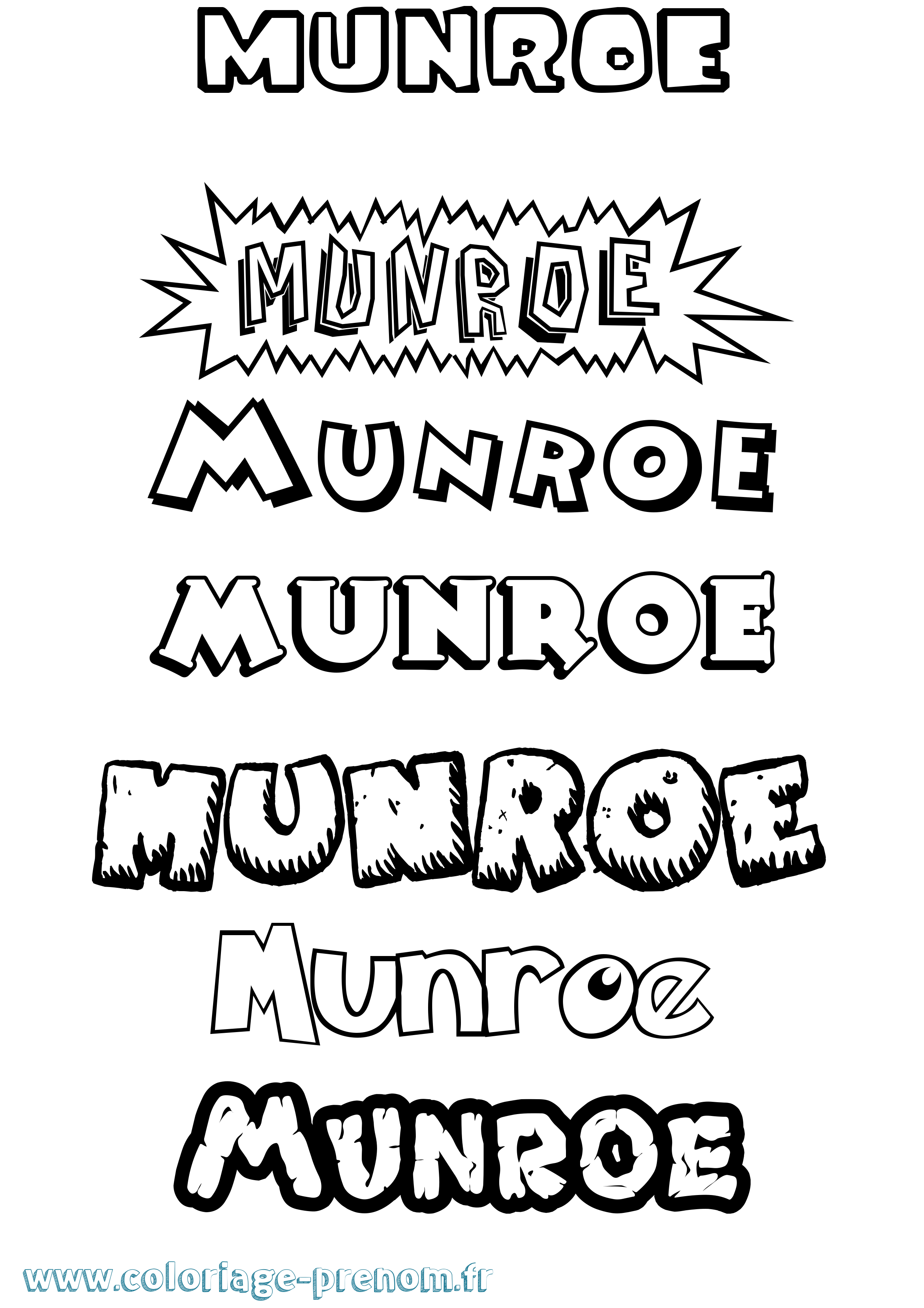 Coloriage Munroe Dessin Animé Coloriage prénom Munroe Dessin Animé