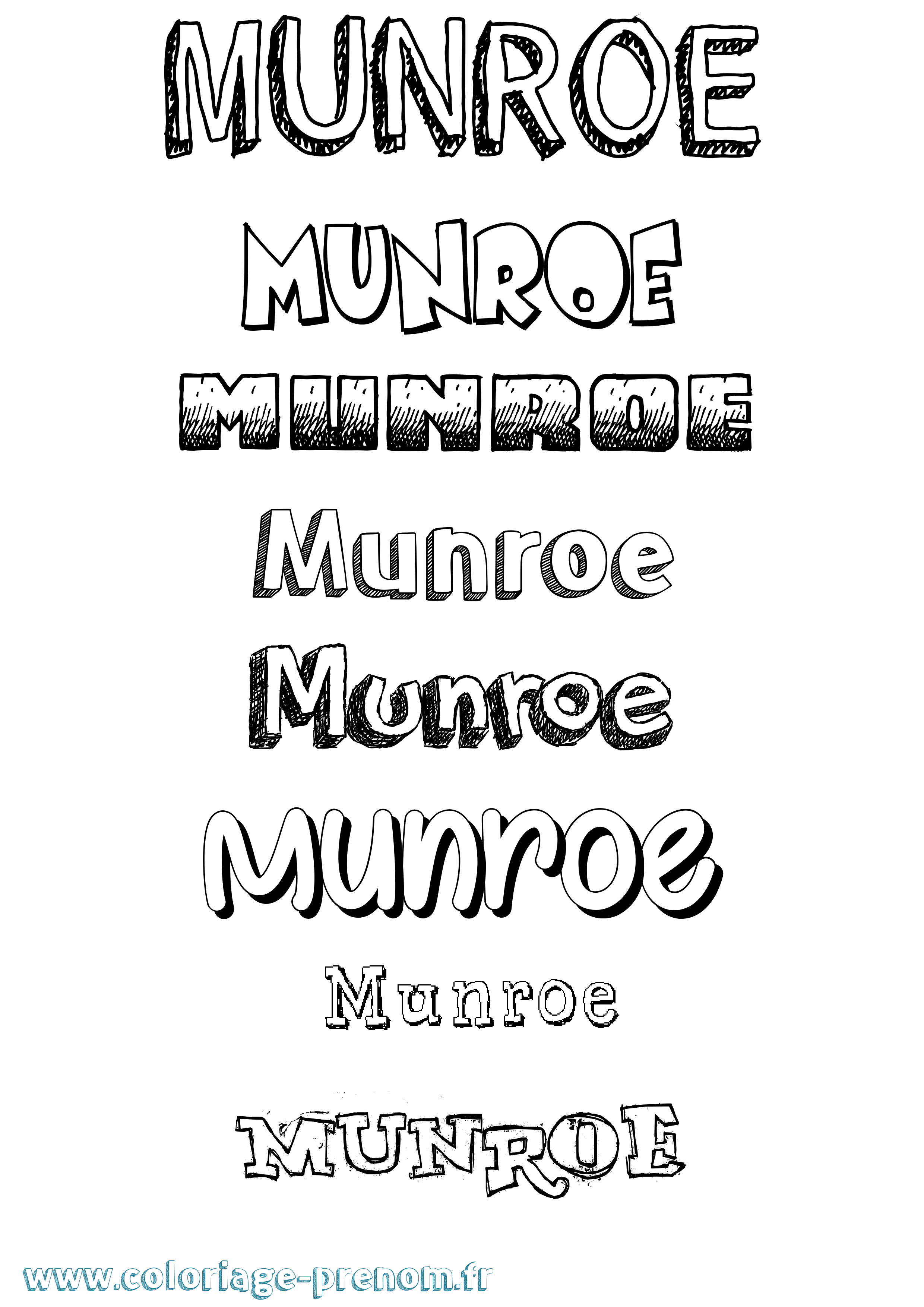 Coloriage Munroe Dessiné Coloriage prénom Munroe Dessiné