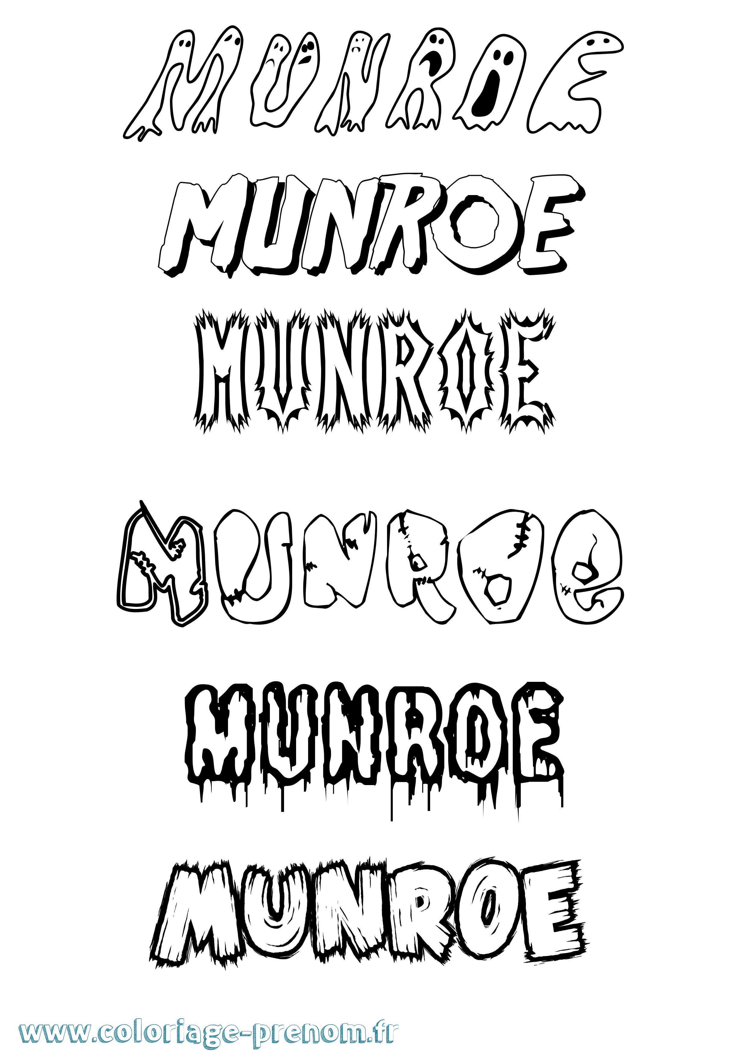 Coloriage Munroe Frisson Coloriage prénom Munroe Frisson