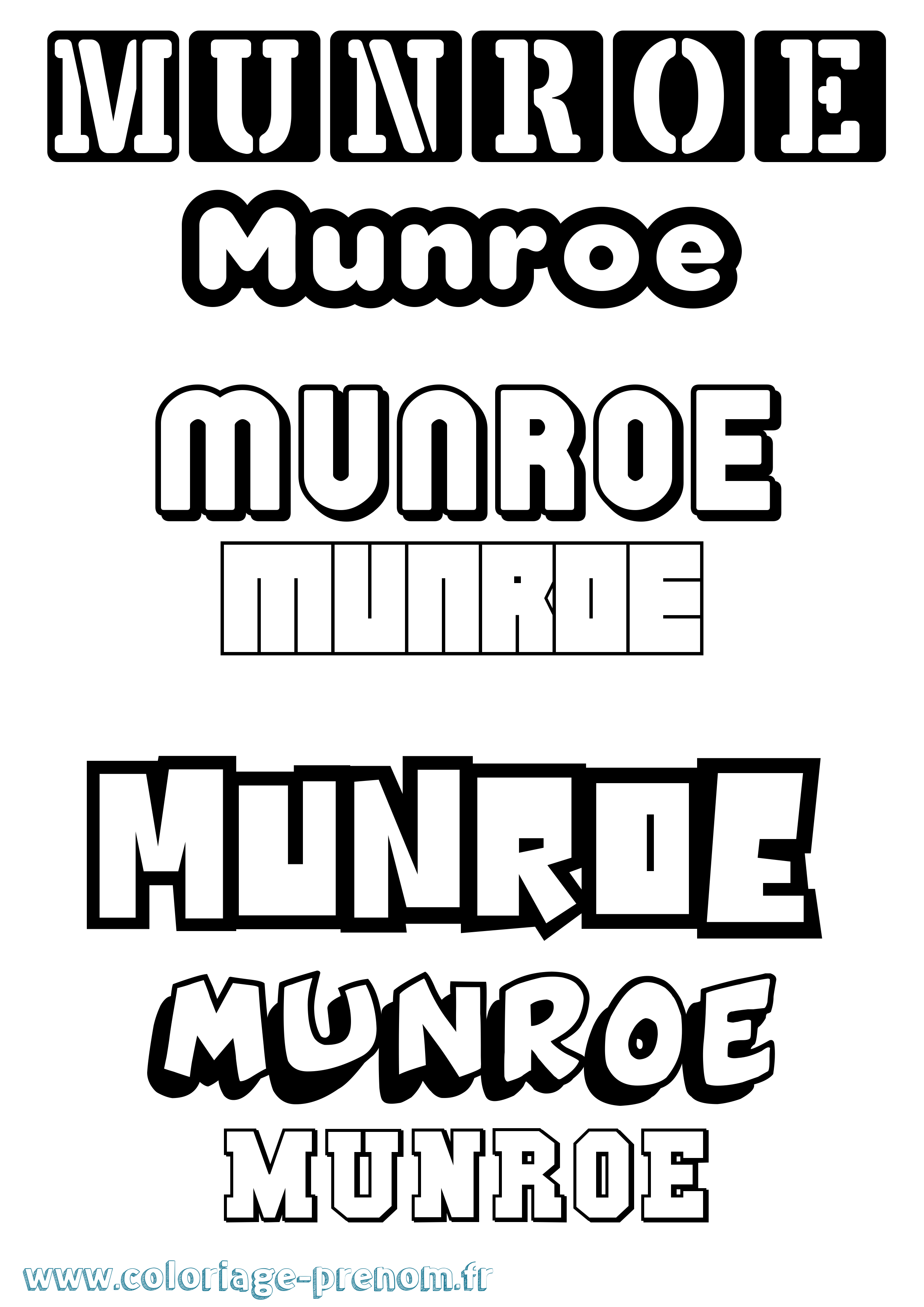 Coloriage Munroe Simple Coloriage prénom Munroe Simple
