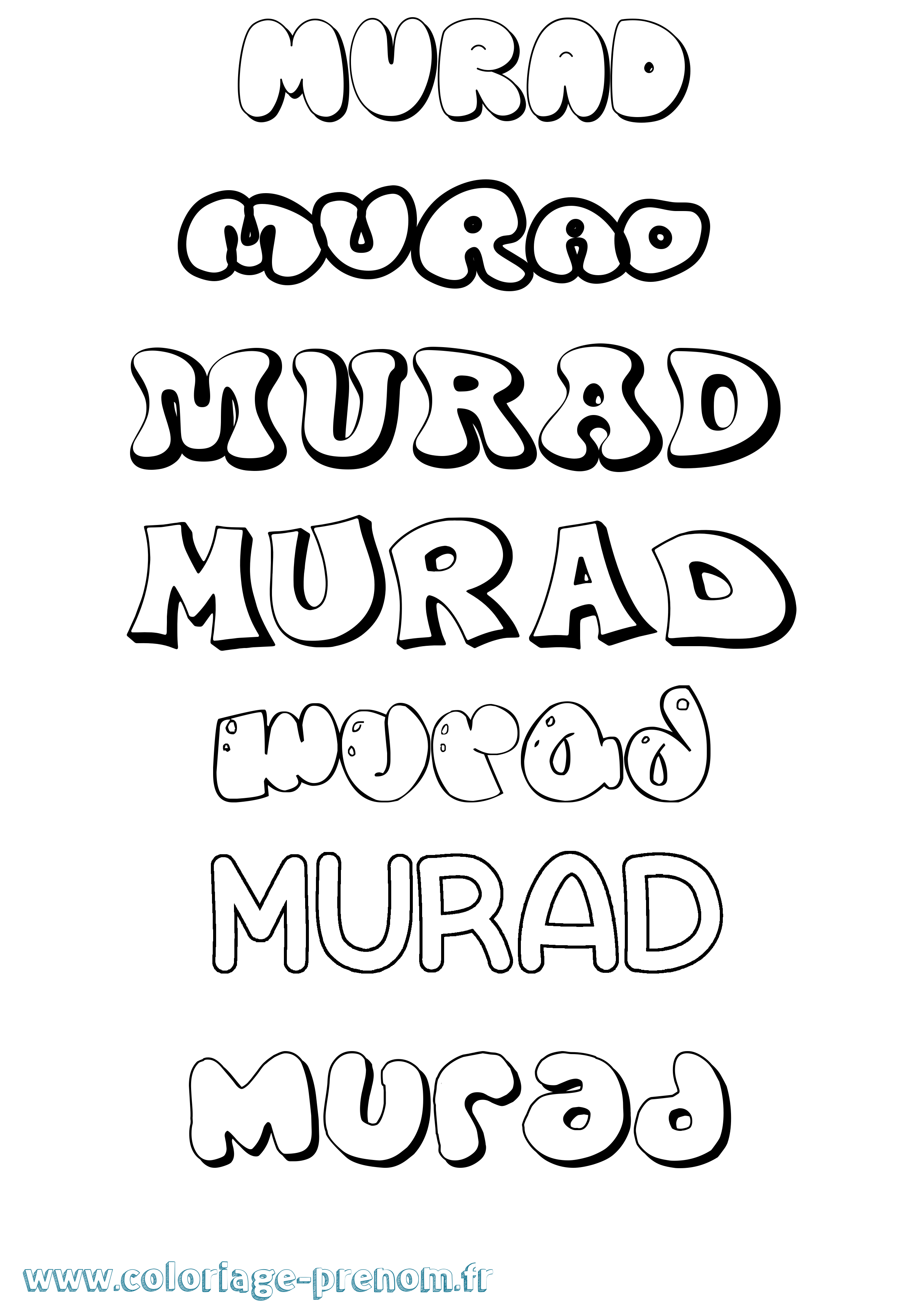 Coloriage Murad Bubble Coloriage prénom Murad Bubble