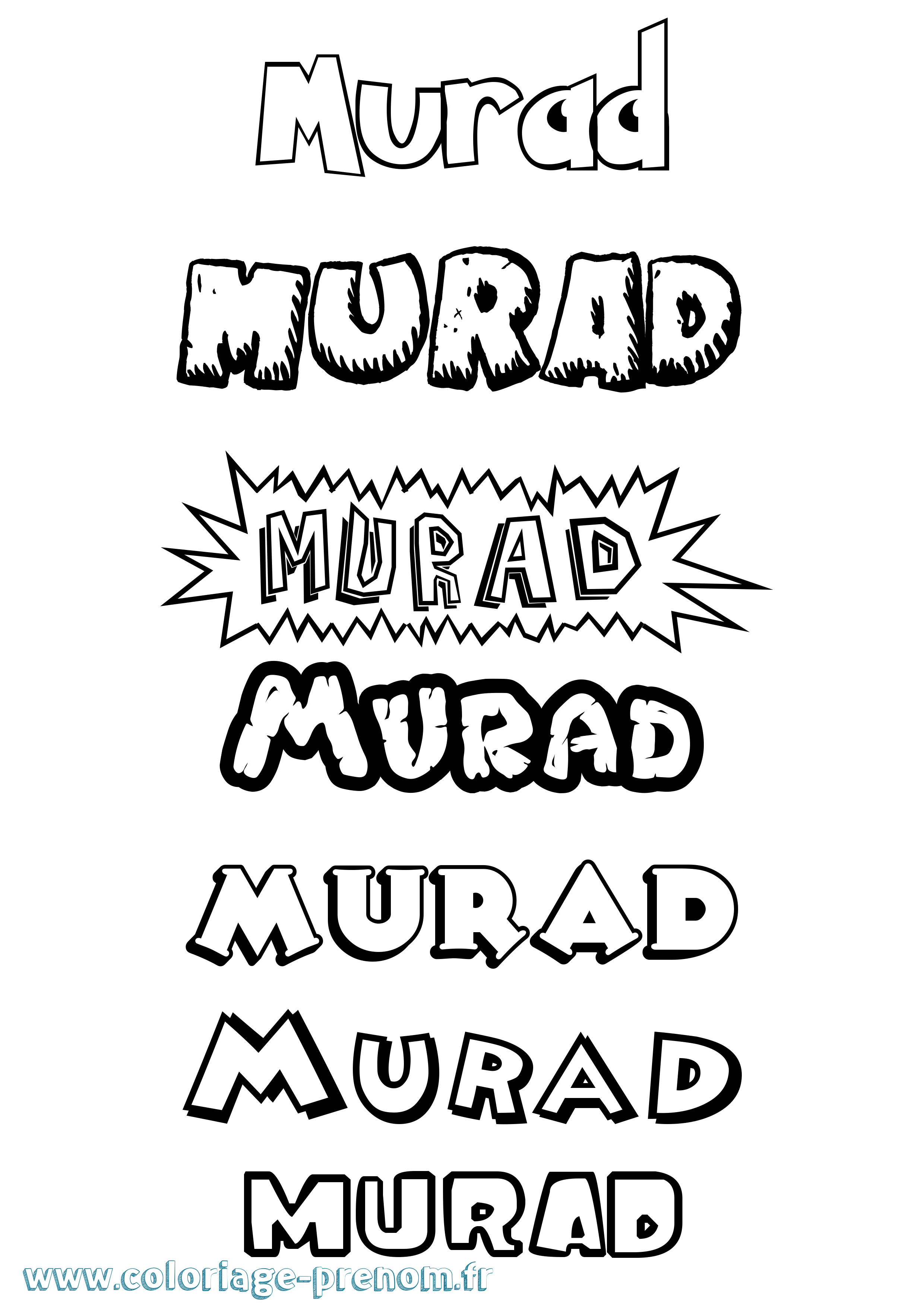 Coloriage Murad Dessin Animé Coloriage prénom Murad Dessin Animé