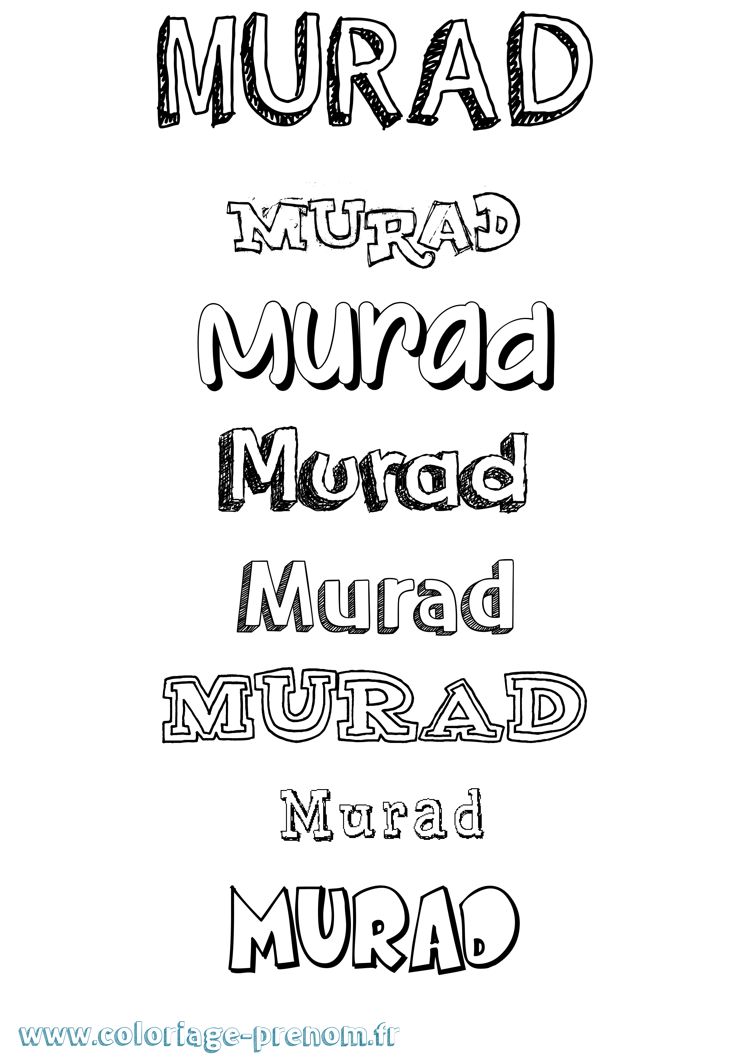 Coloriage Murad Dessiné Coloriage prénom Murad Dessiné
