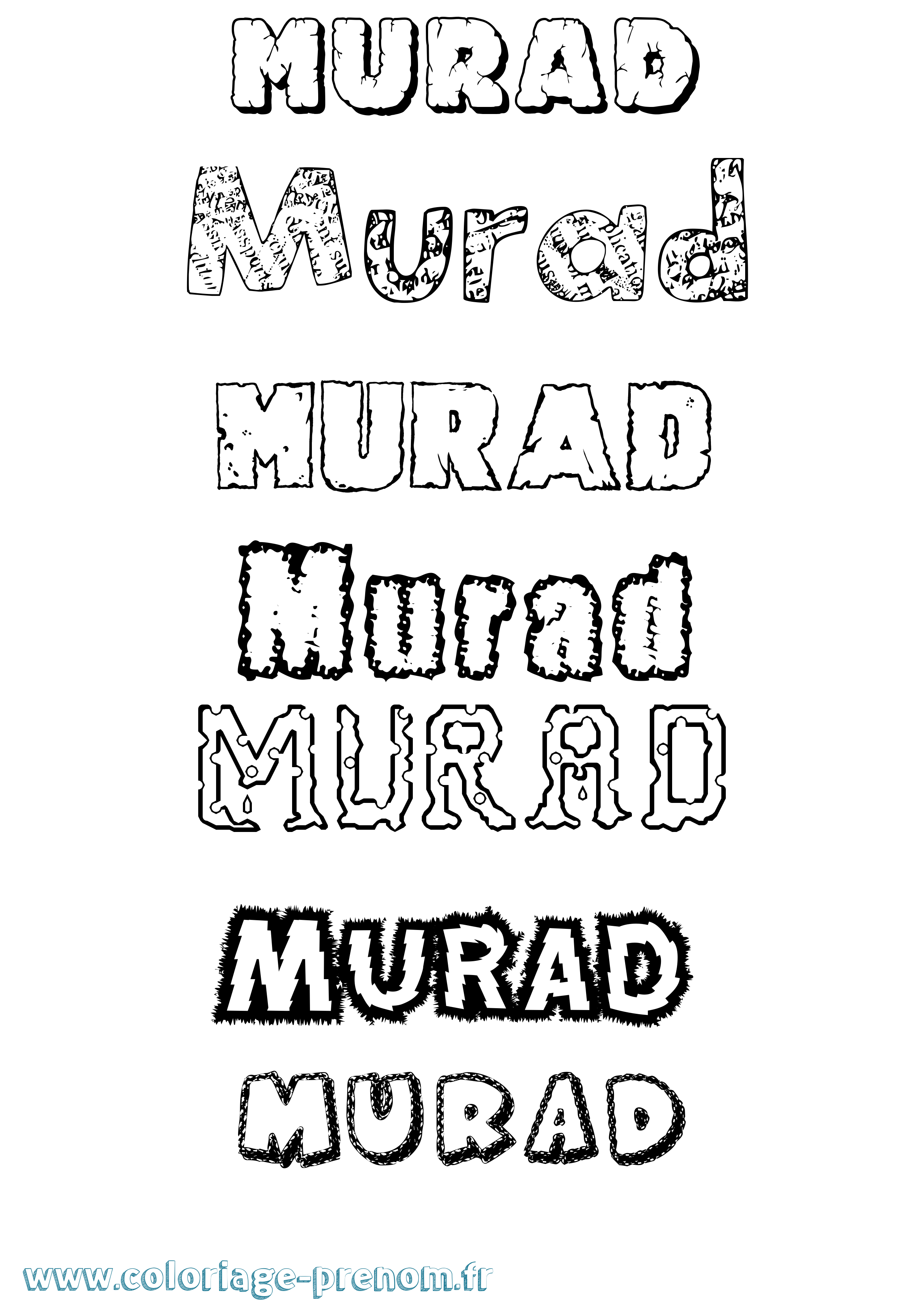 Coloriage Murad Destructuré Coloriage prénom Murad Destructuré