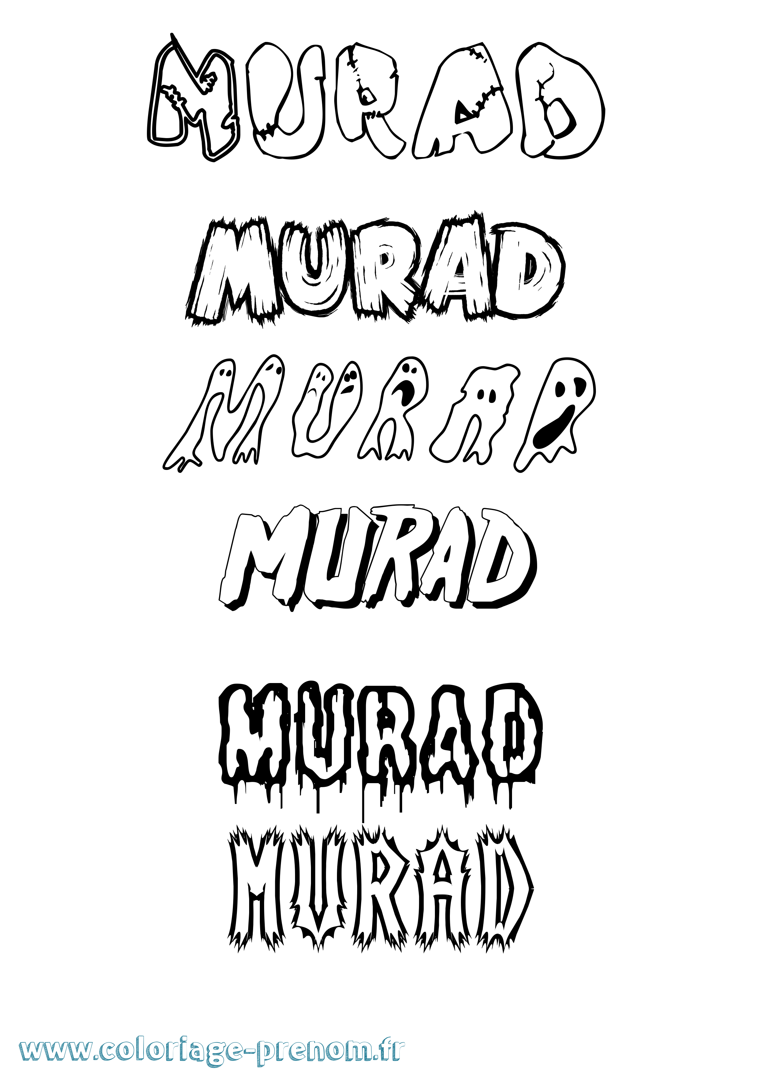 Coloriage Murad Frisson Coloriage prénom Murad Frisson