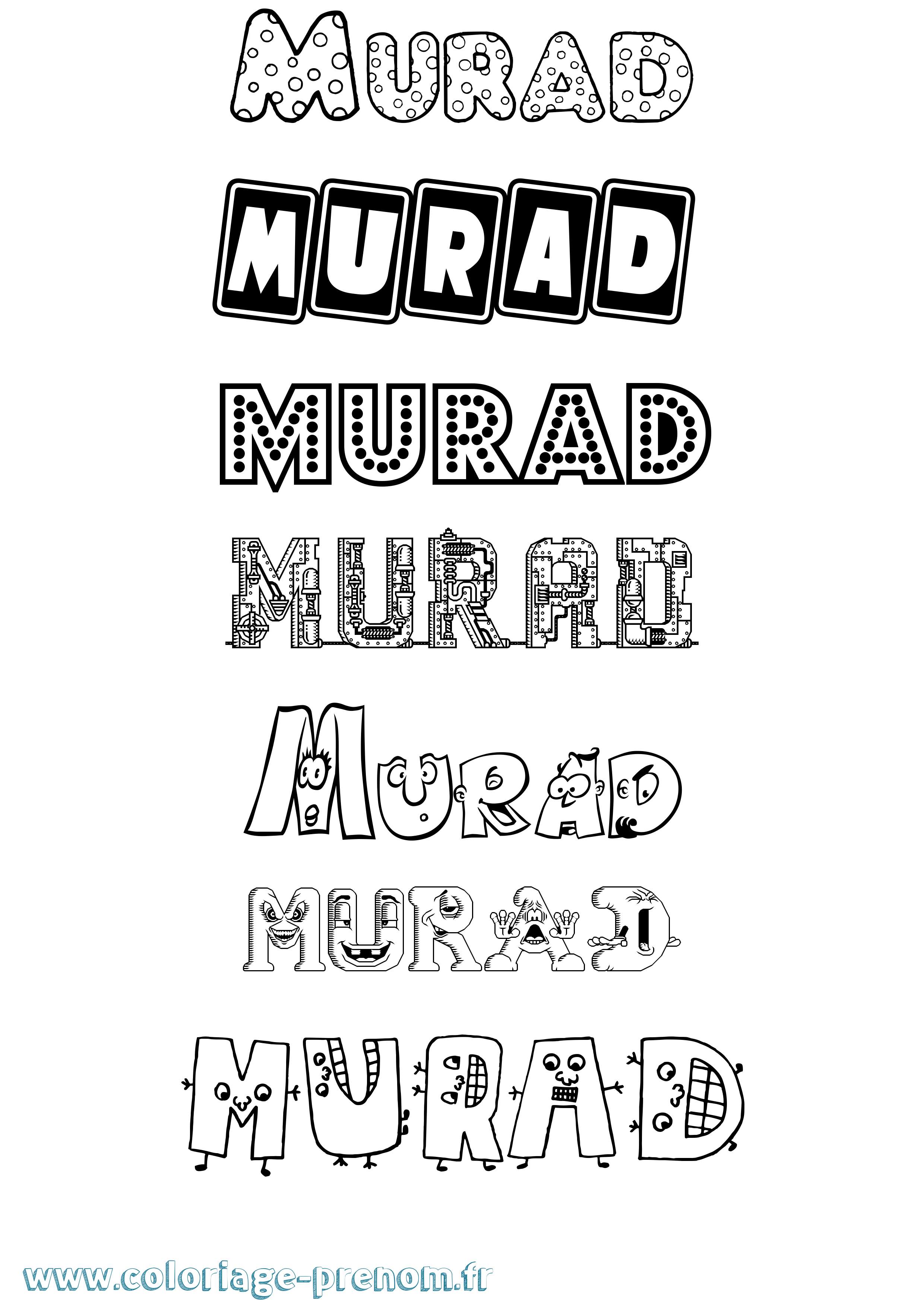 Coloriage Murad Fun Coloriage prénom Murad Fun
