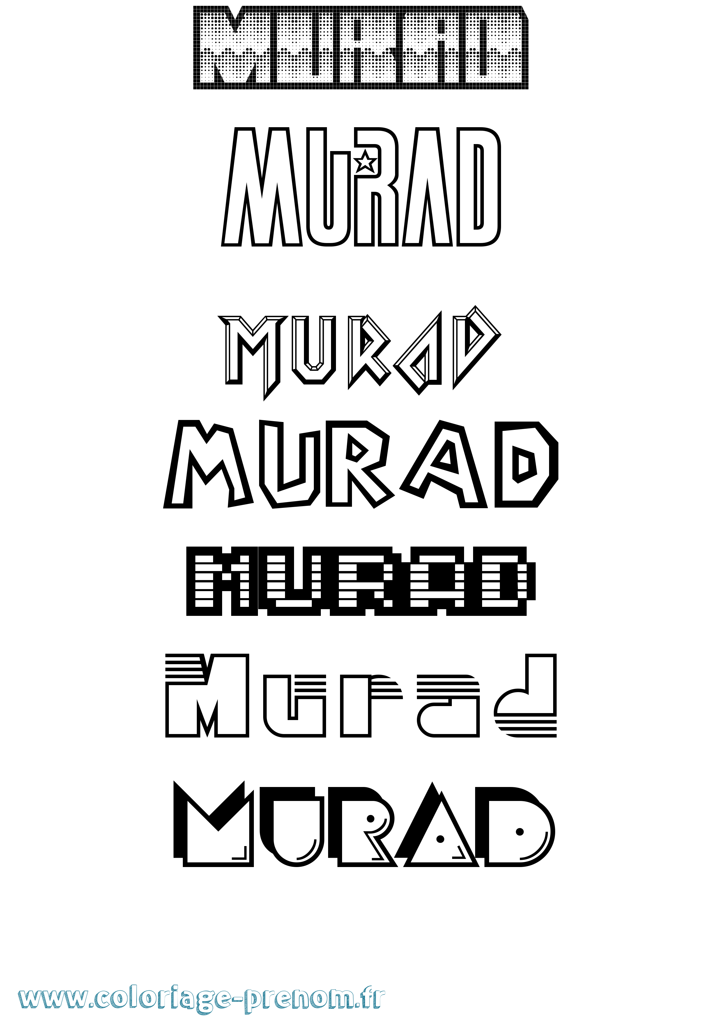 Coloriage Murad Jeux Vidéos Coloriage prénom Murad Jeux Vidéos