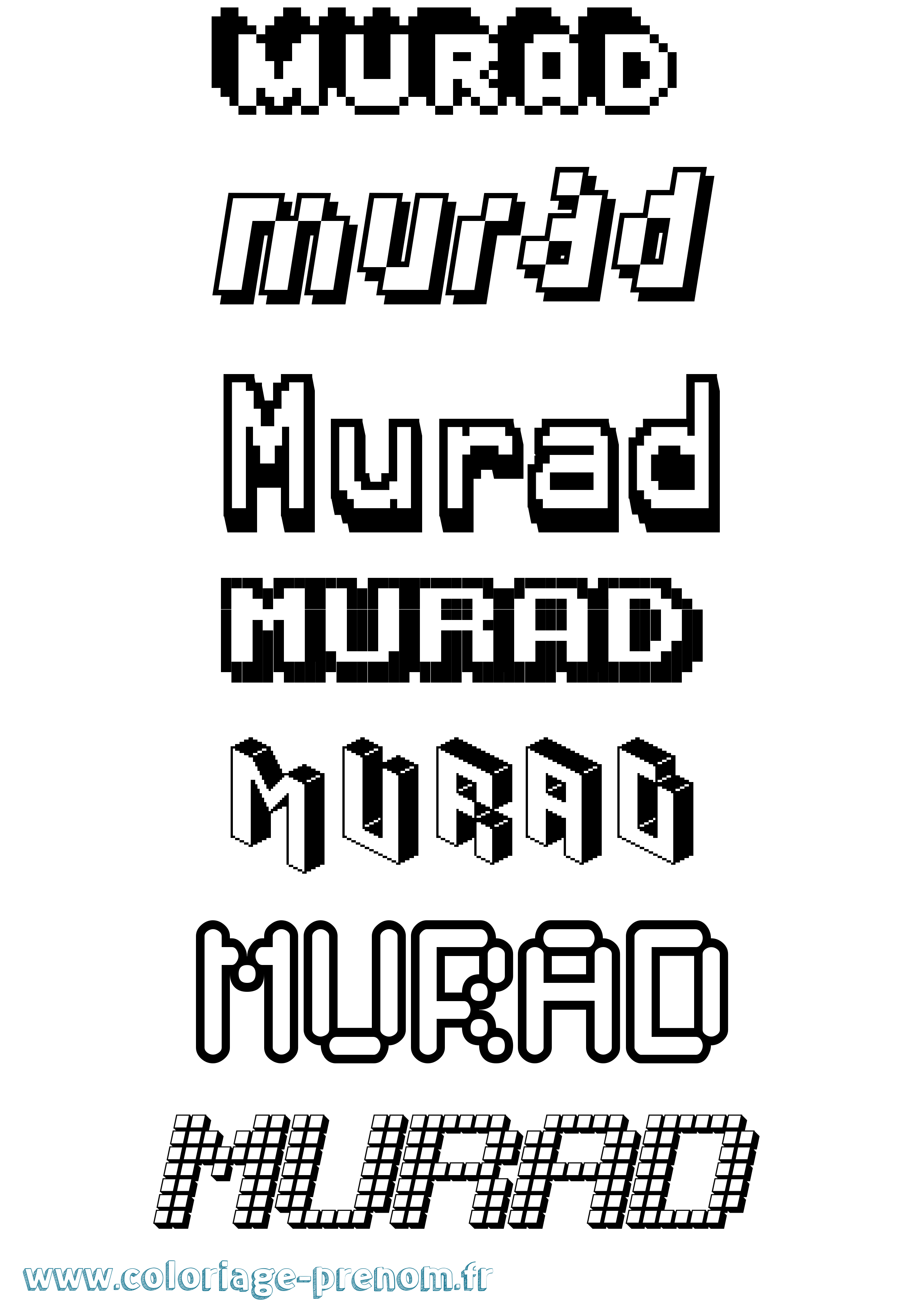 Coloriage Murad Pixel Coloriage prénom Murad Pixel