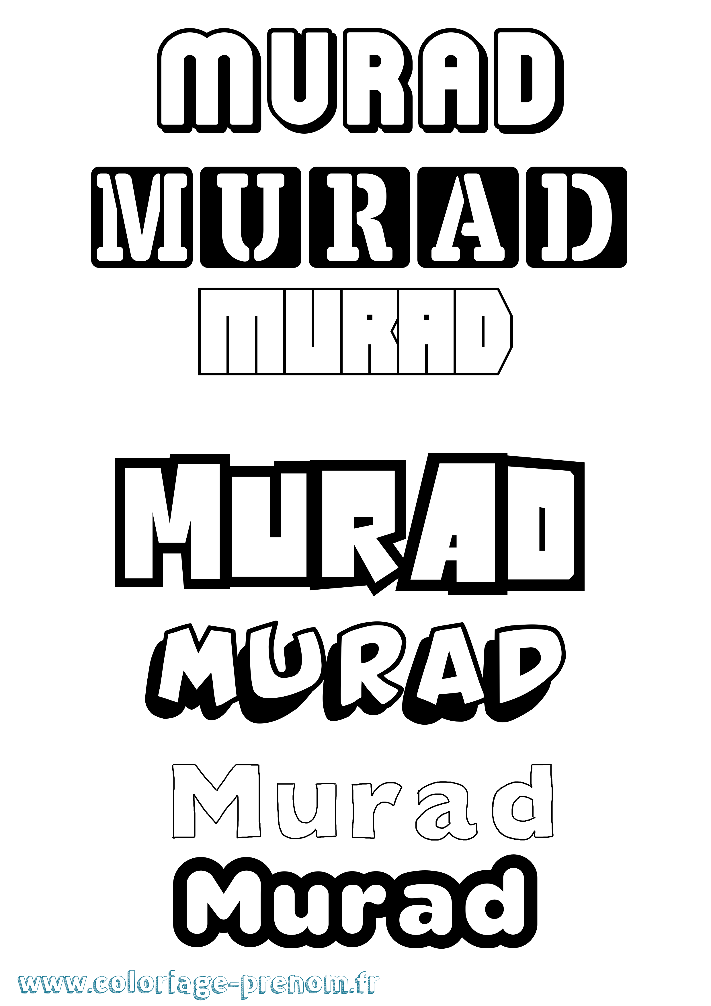 Coloriage Murad Simple Coloriage prénom Murad Simple