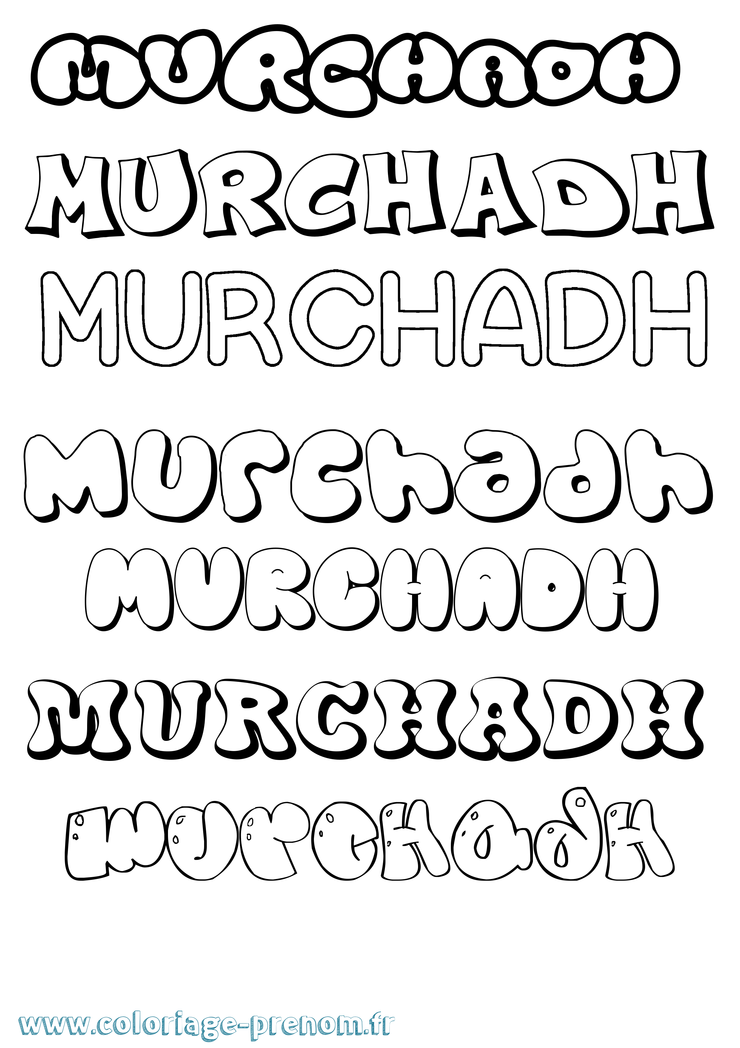 Coloriage Murchadh Bubble Coloriage prénom Murchadh Bubble