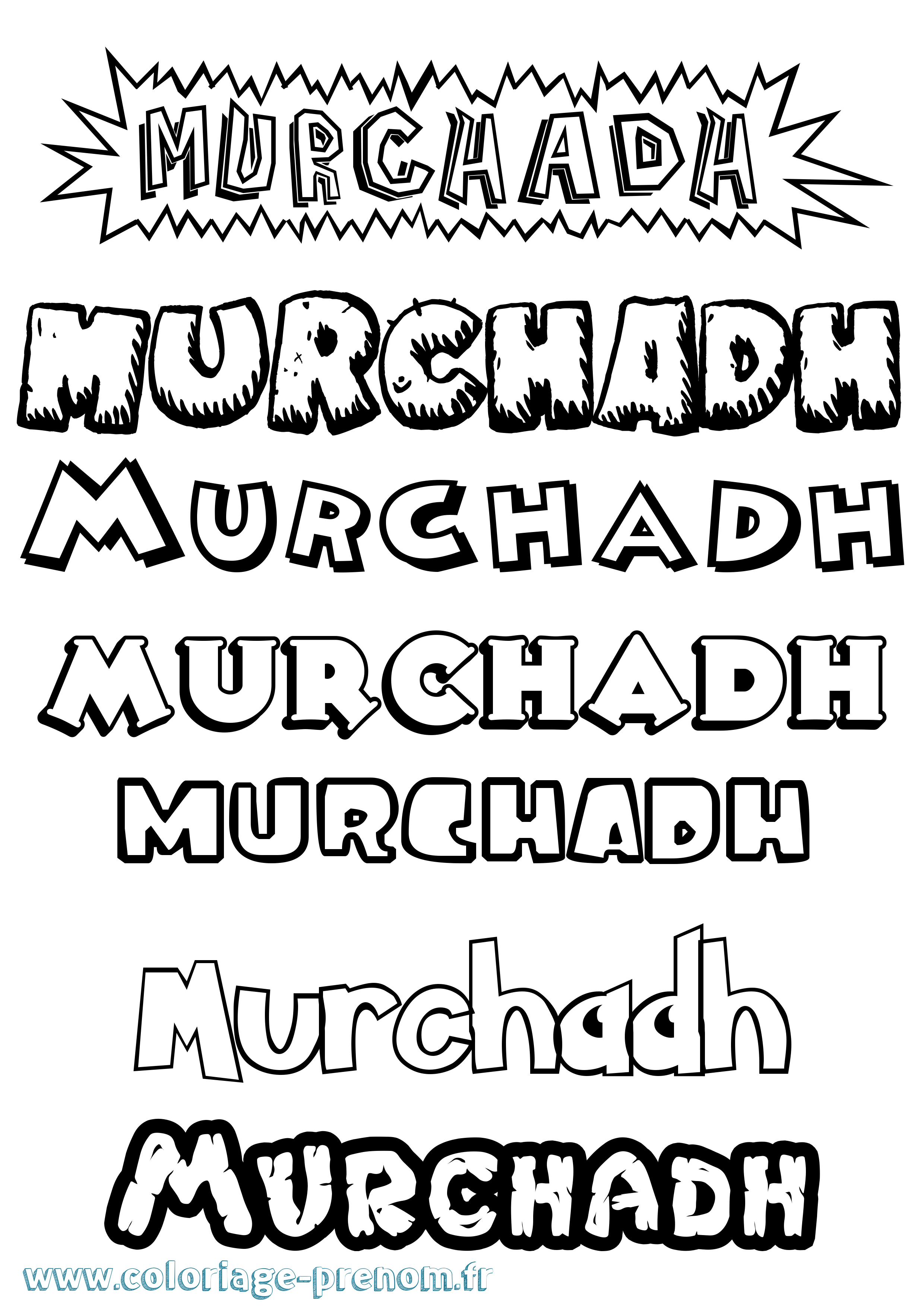 Coloriage Murchadh Dessin Animé Coloriage prénom Murchadh Dessin Animé