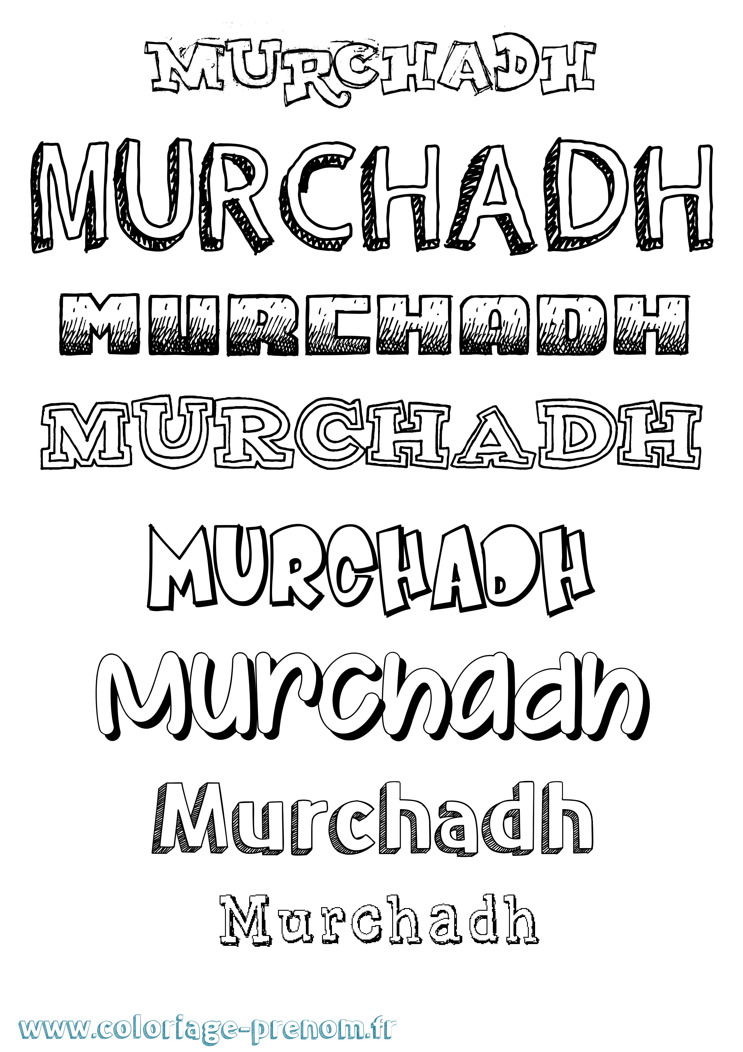 Coloriage Murchadh Dessiné Coloriage prénom Murchadh Dessiné