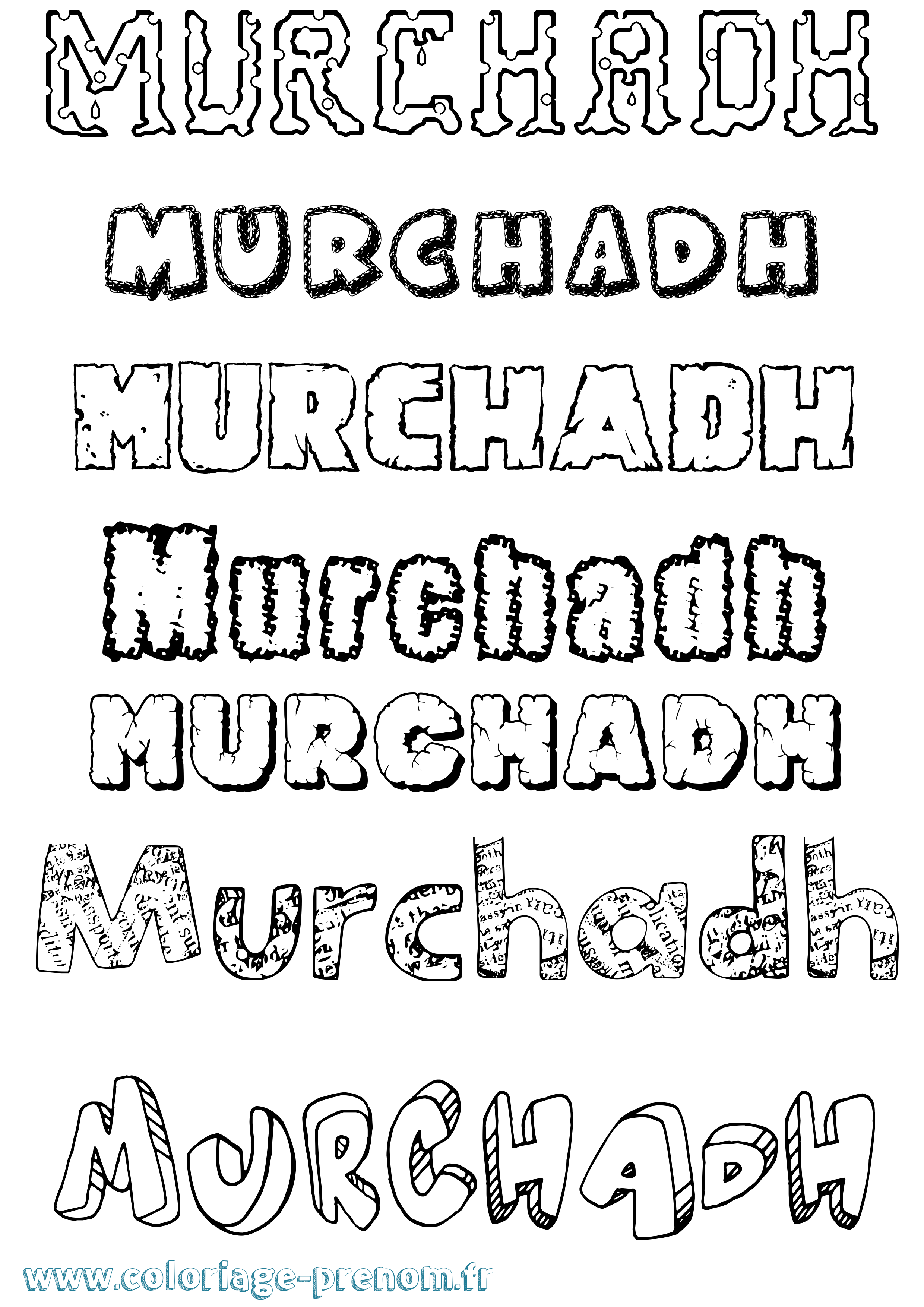 Coloriage Murchadh Destructuré Coloriage prénom Murchadh Destructuré