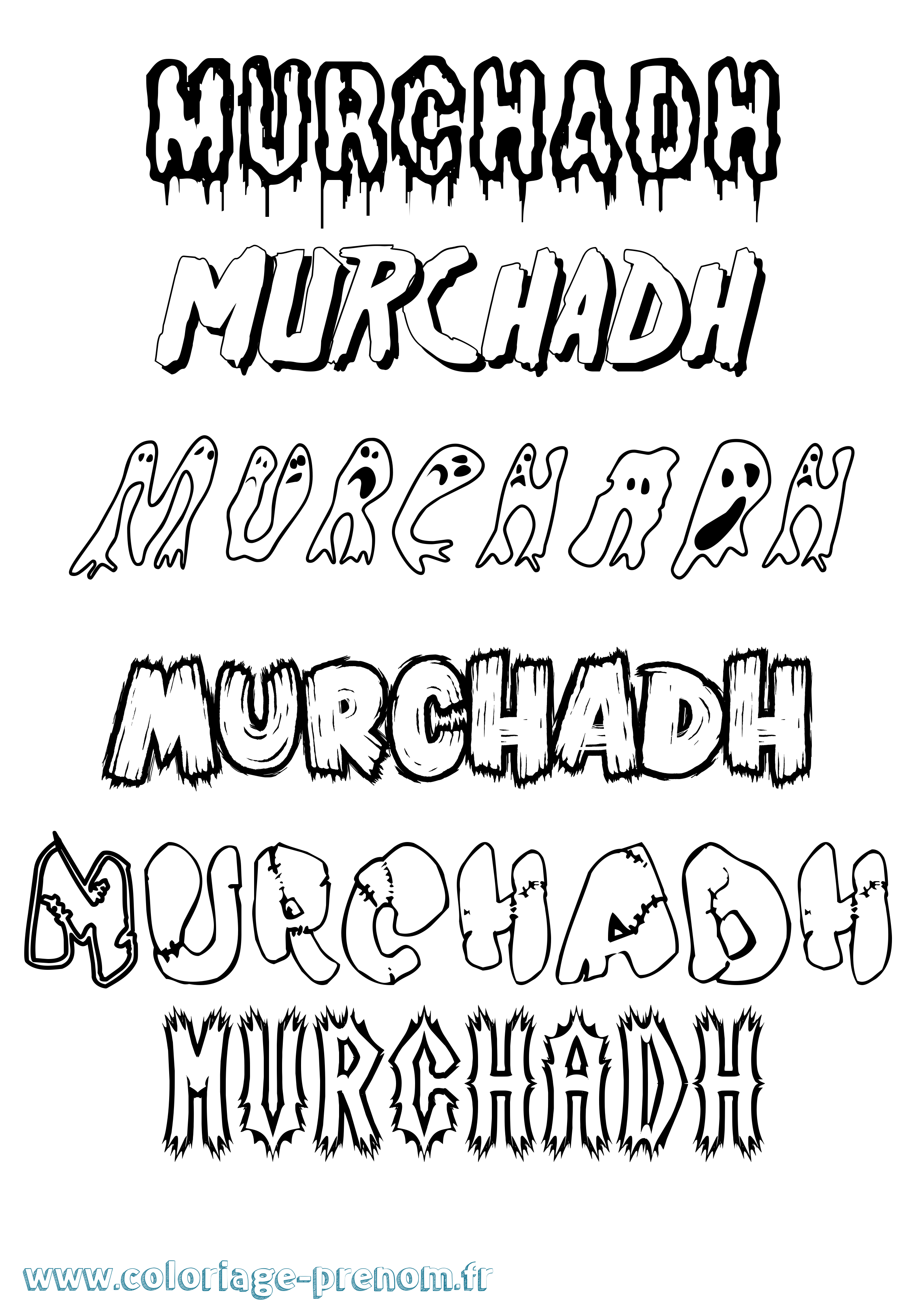 Coloriage Murchadh Frisson Coloriage prénom Murchadh Frisson