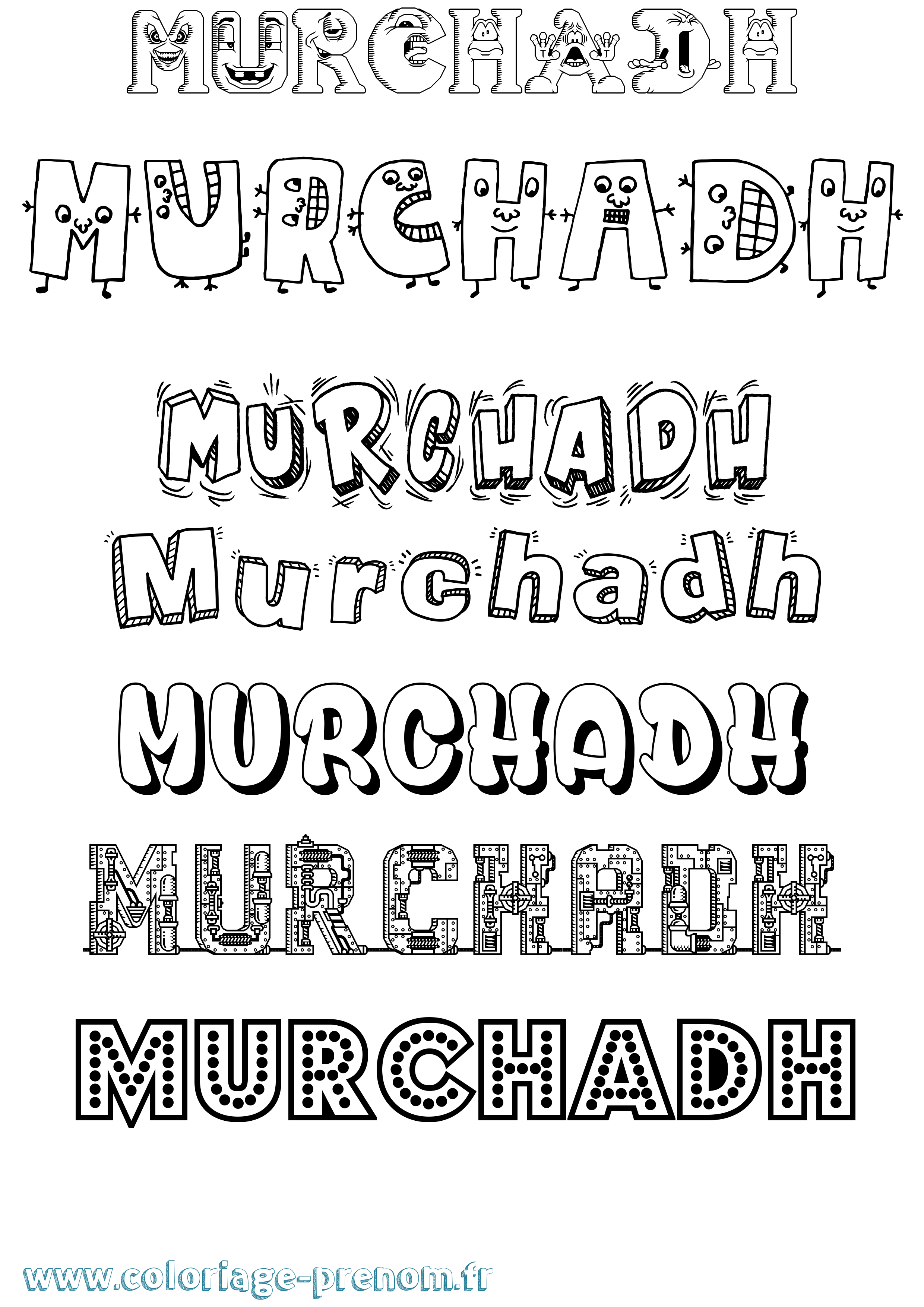 Coloriage Murchadh Fun Coloriage prénom Murchadh Fun