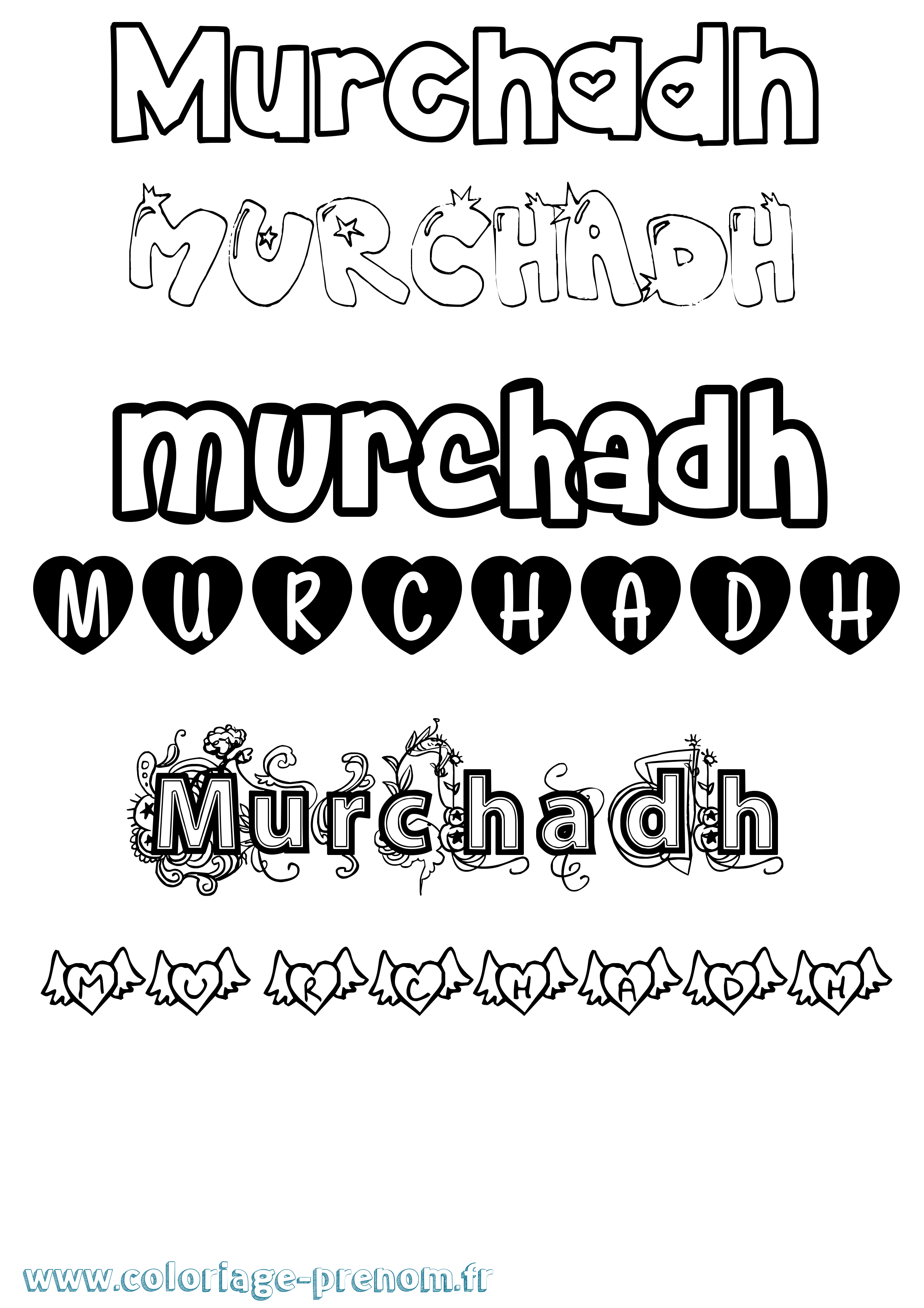 Coloriage Murchadh Girly Coloriage prénom Murchadh Girly