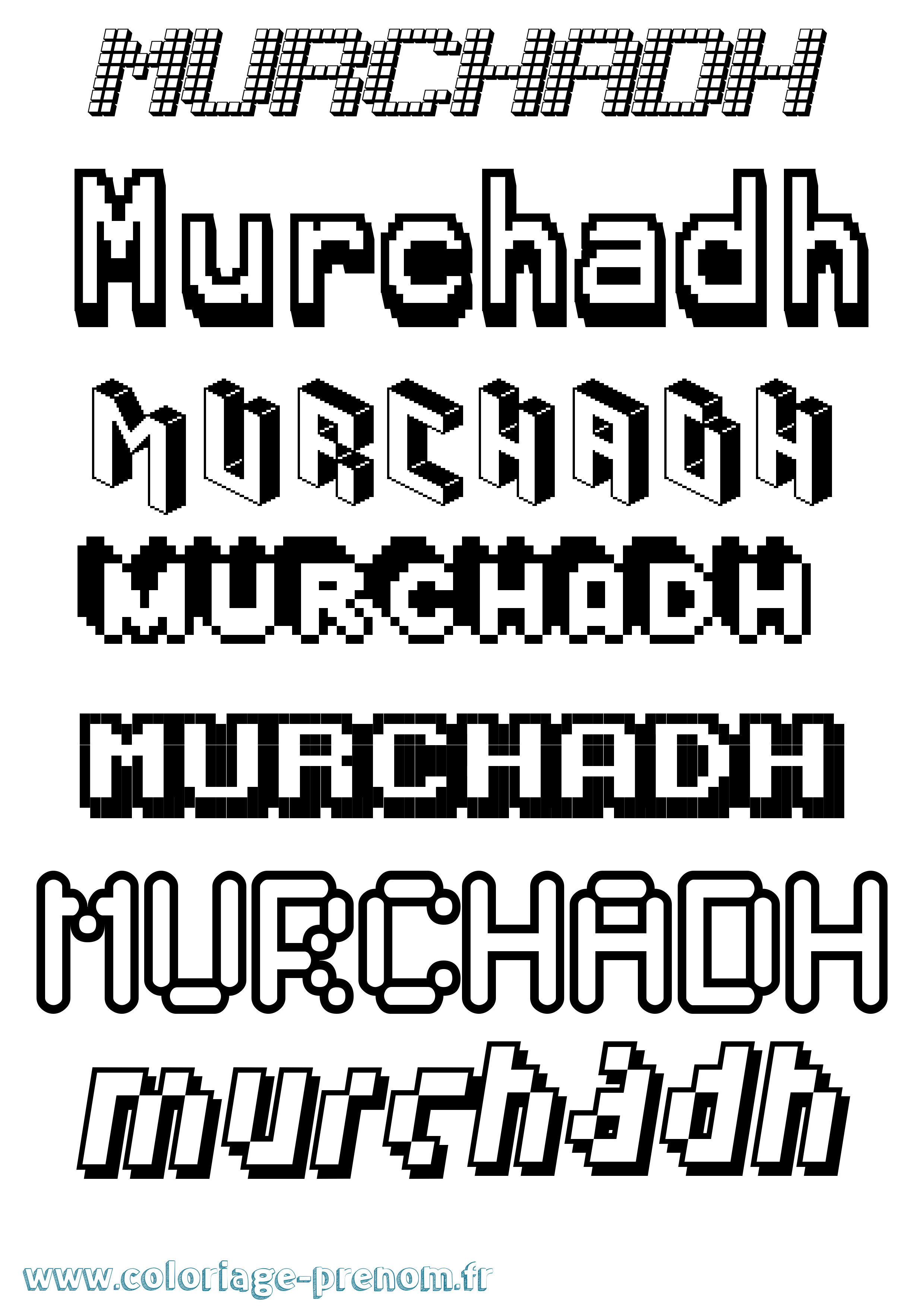 Coloriage Murchadh Pixel Coloriage prénom Murchadh Pixel