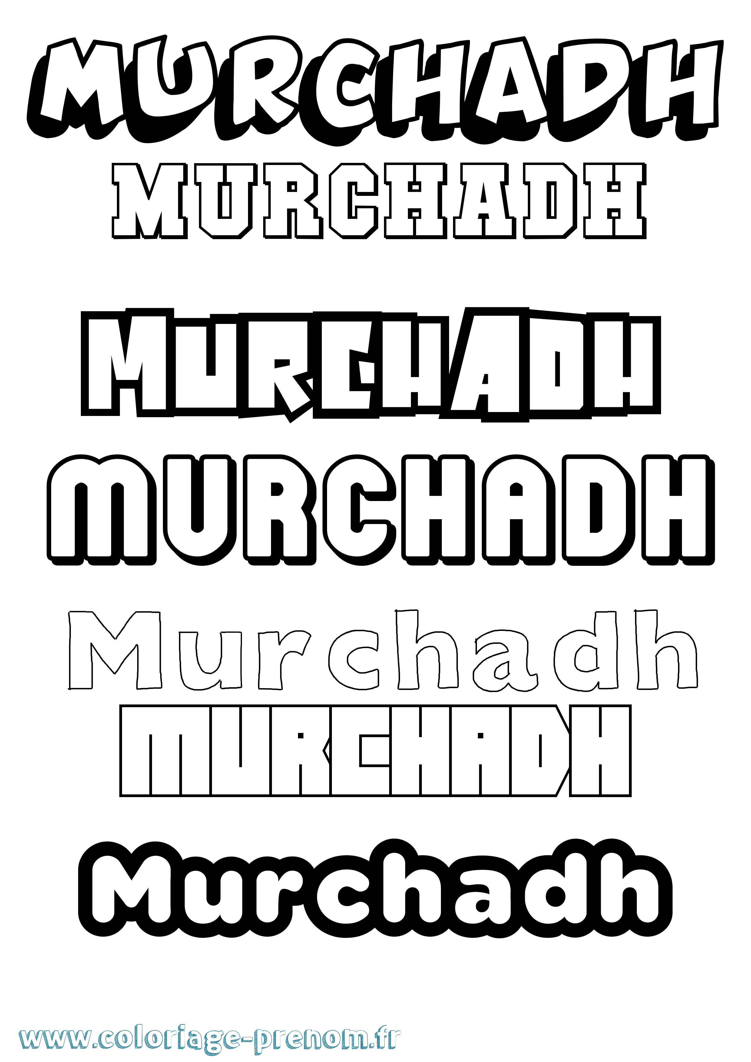 Coloriage Murchadh Simple Coloriage prénom Murchadh Simple