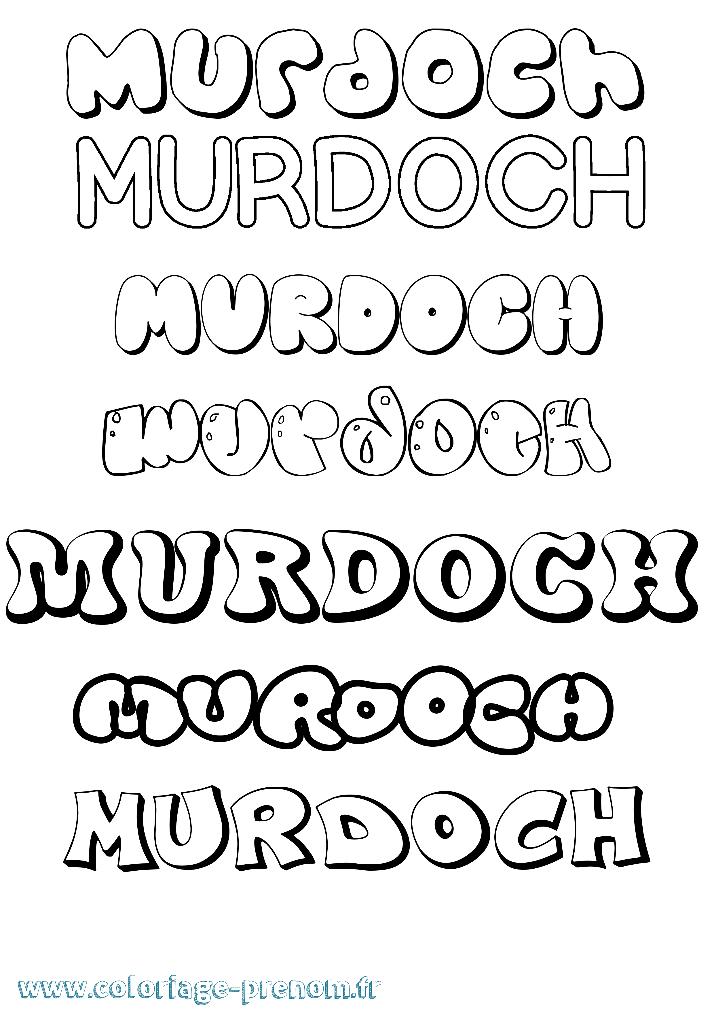 Coloriage Murdoch Bubble Coloriage prénom Murdoch Bubble