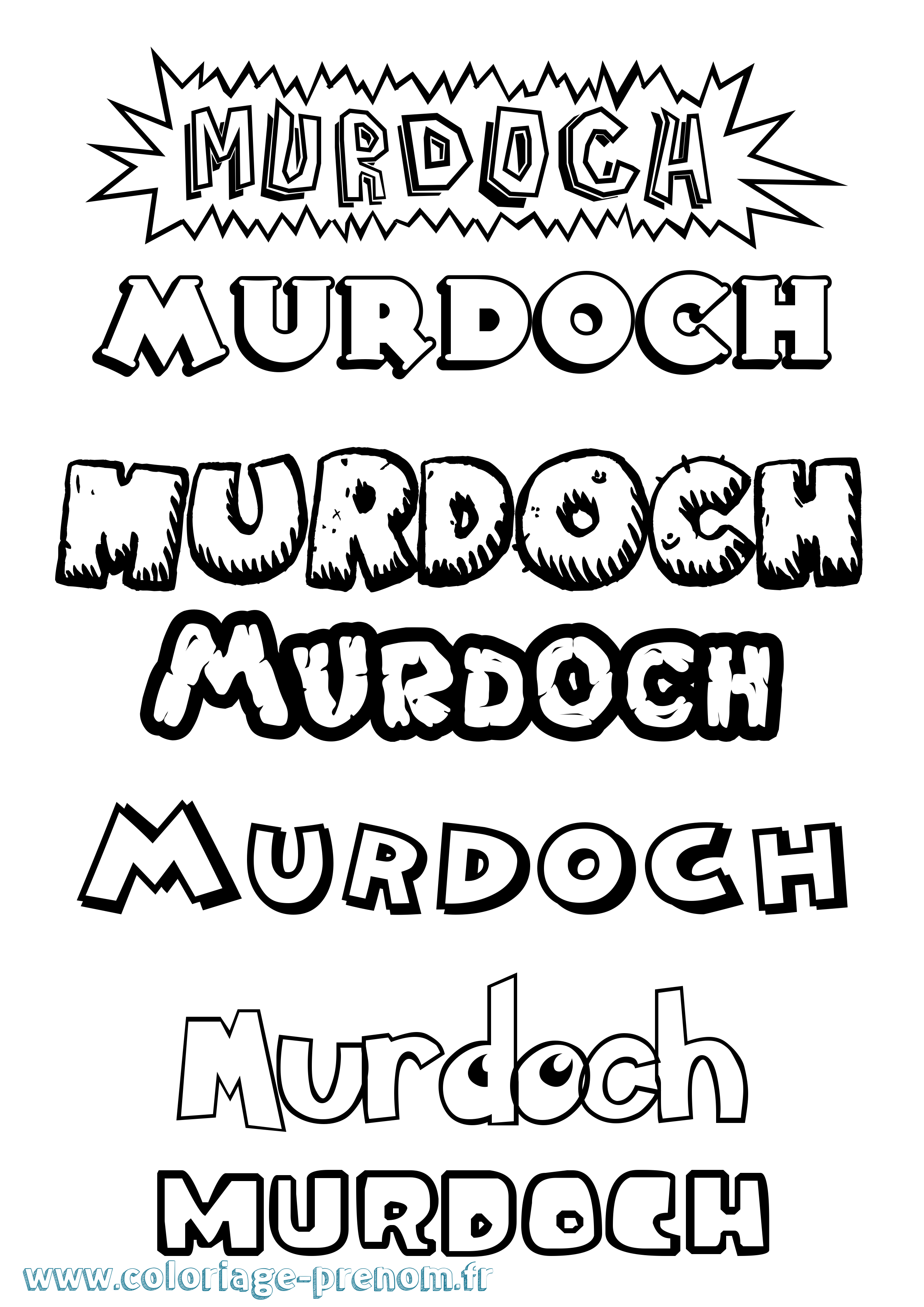 Coloriage Murdoch Dessin Animé Coloriage prénom Murdoch Dessin Animé