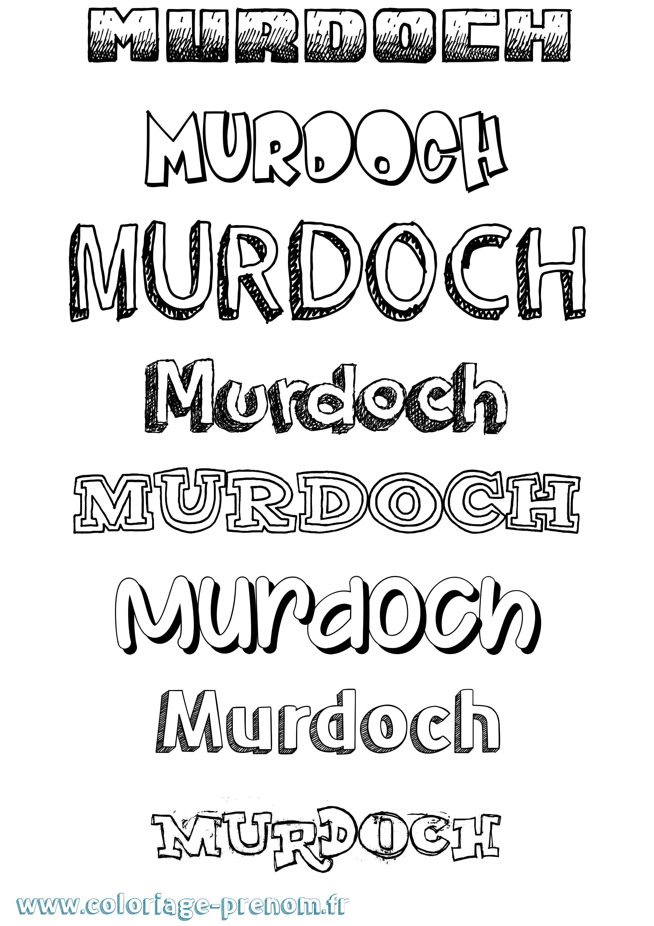 Coloriage Murdoch Dessiné Coloriage prénom Murdoch Dessiné