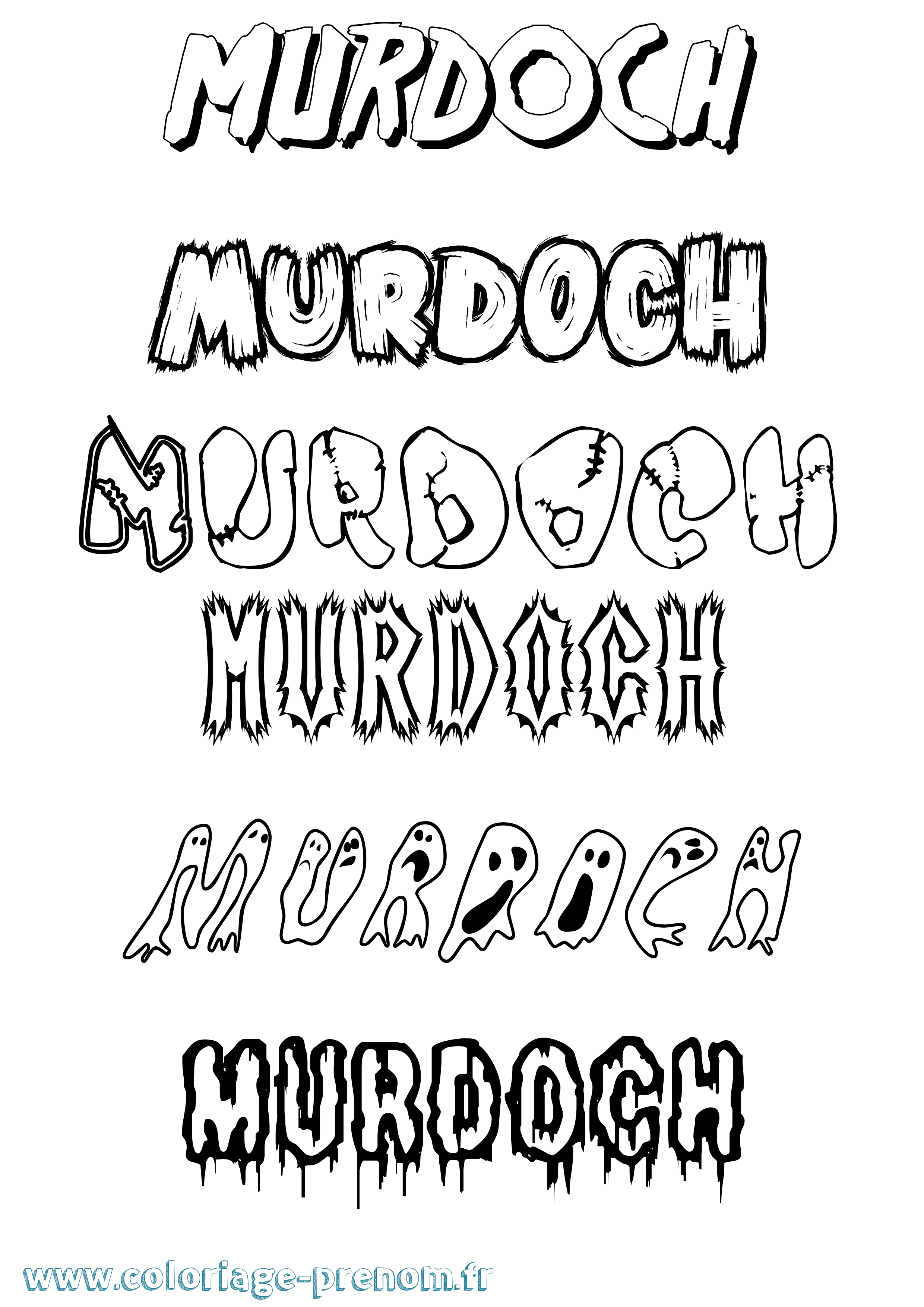 Coloriage Murdoch Frisson Coloriage prénom Murdoch Frisson
