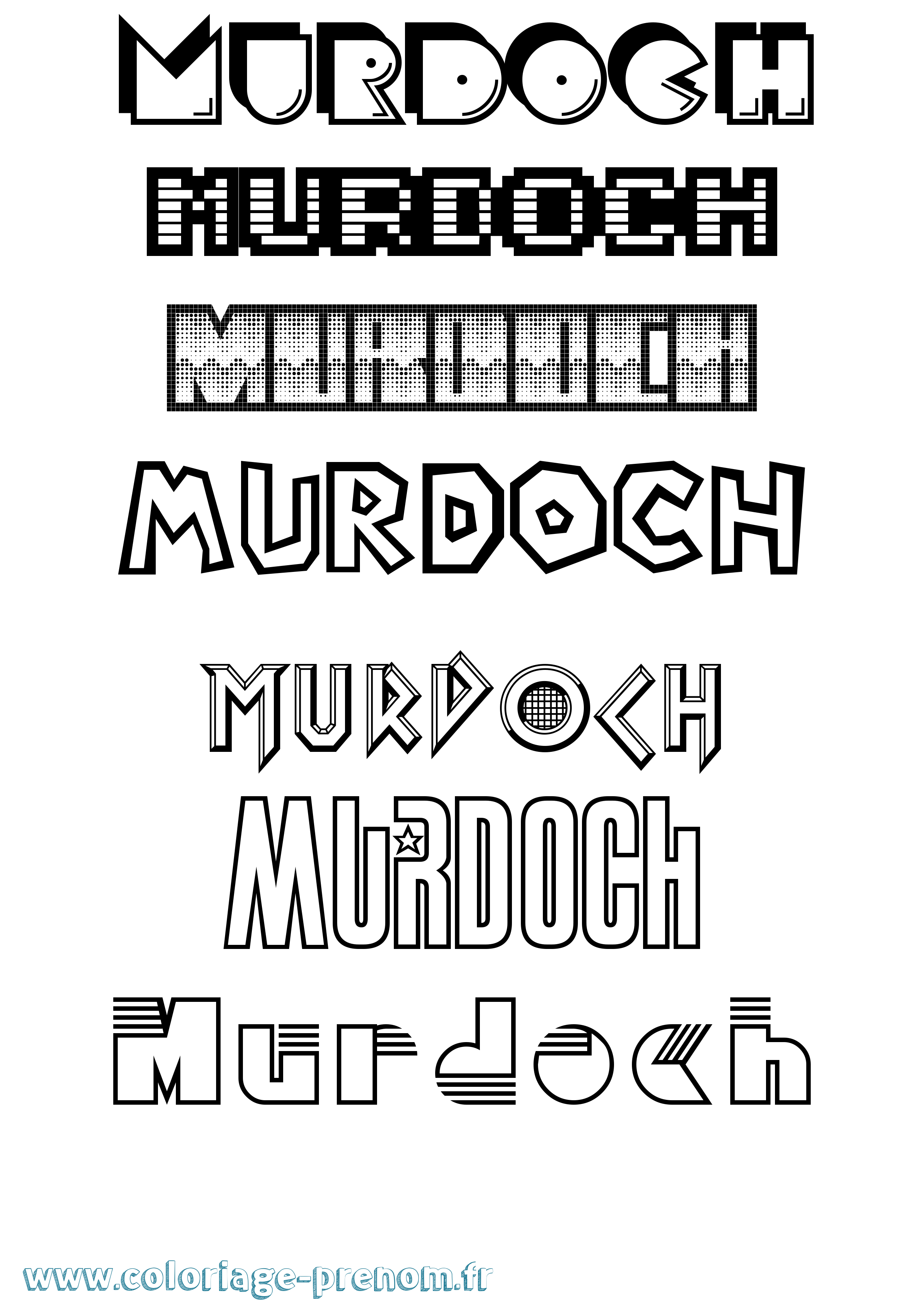 Coloriage Murdoch Jeux Vidéos Coloriage prénom Murdoch Jeux Vidéos