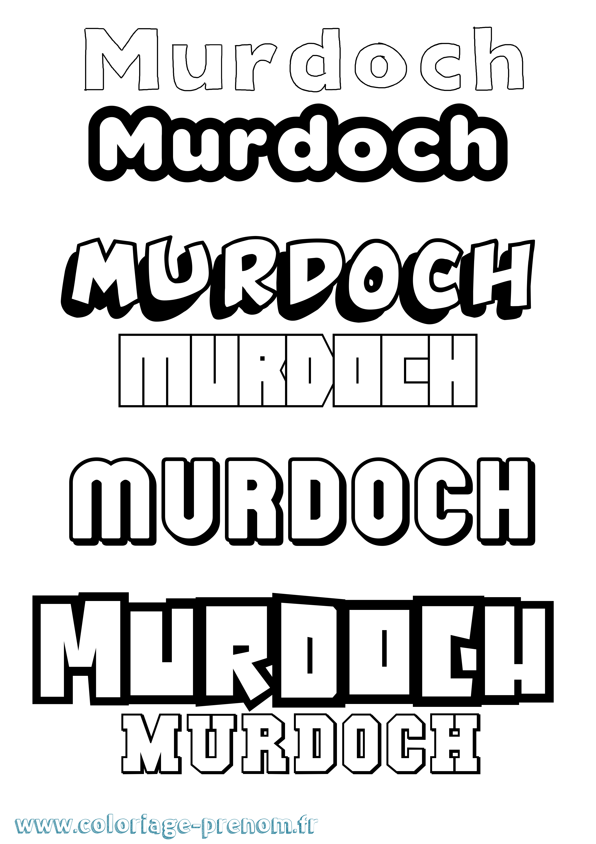 Coloriage Murdoch Simple Coloriage prénom Murdoch Simple