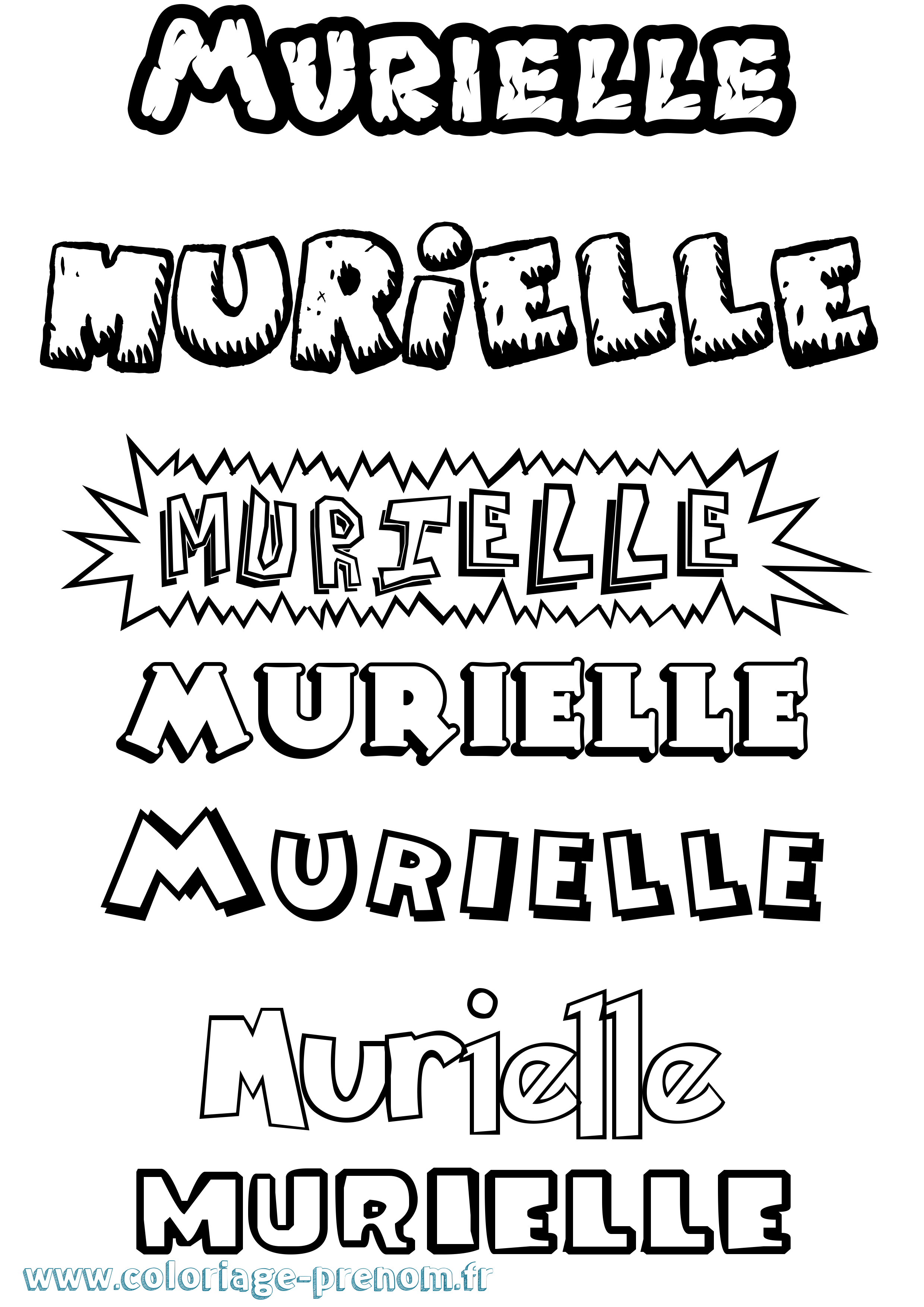 Coloriage Murielle Dessin Animé Coloriage prénom Murielle Dessin Animé